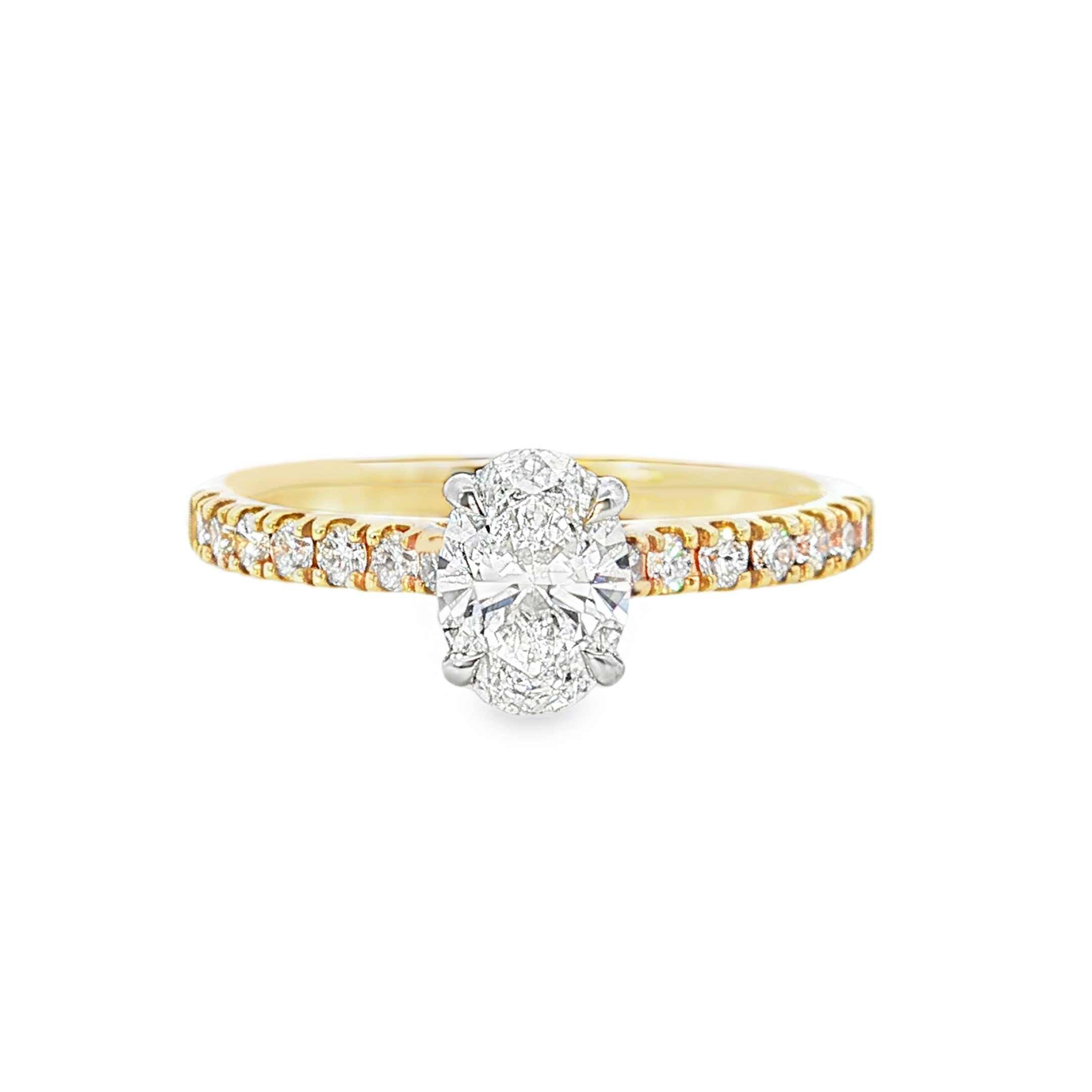 1.05ct Lab-Grown Diamond Engagement Ring in 9ct Yellow & White Gold, Oval