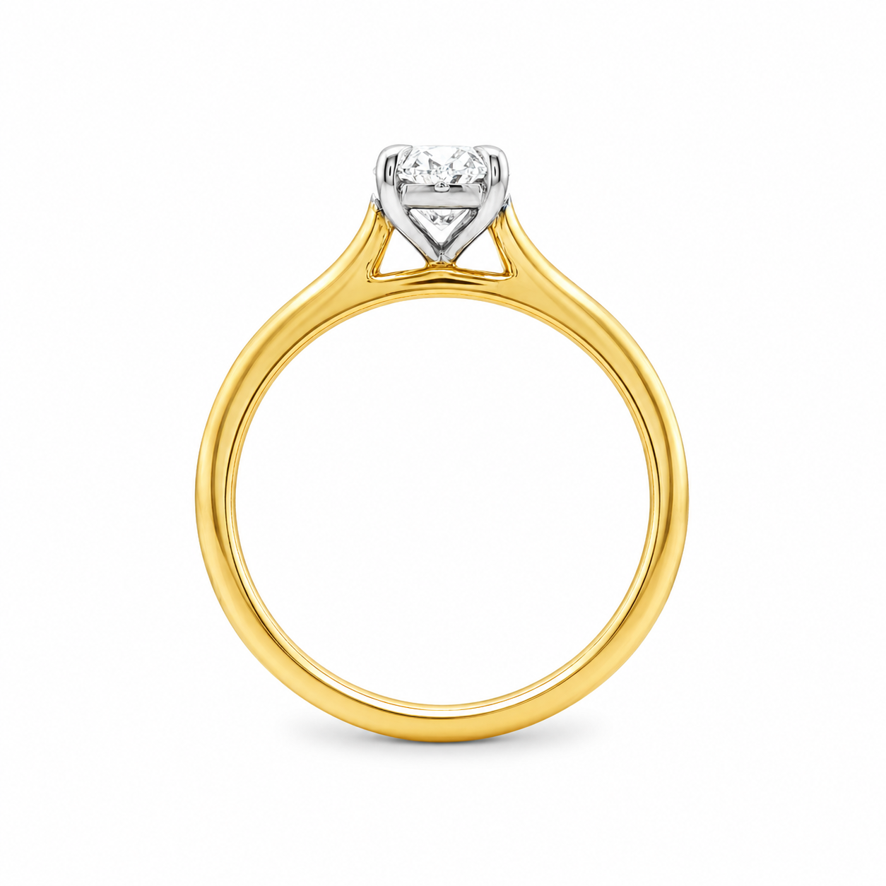 9ct Yellow & White Gold Oval Cut Lab Grown Diamond Solitaire Ring – 1.02ct TDW