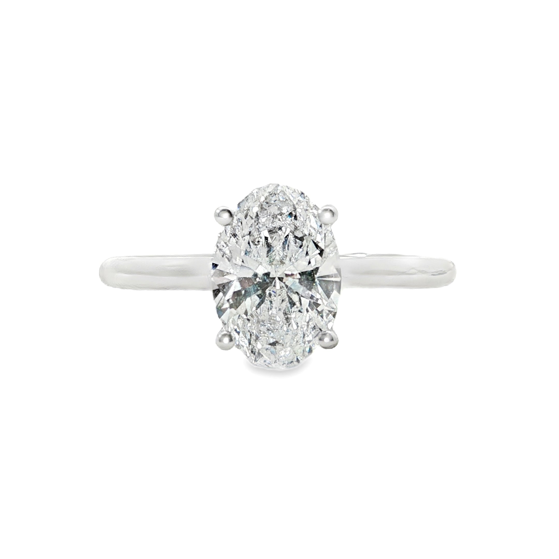 18ct White Gold Oval Lab Grown Diamond Solitaire Engagement Ring – 1.51ct TDW