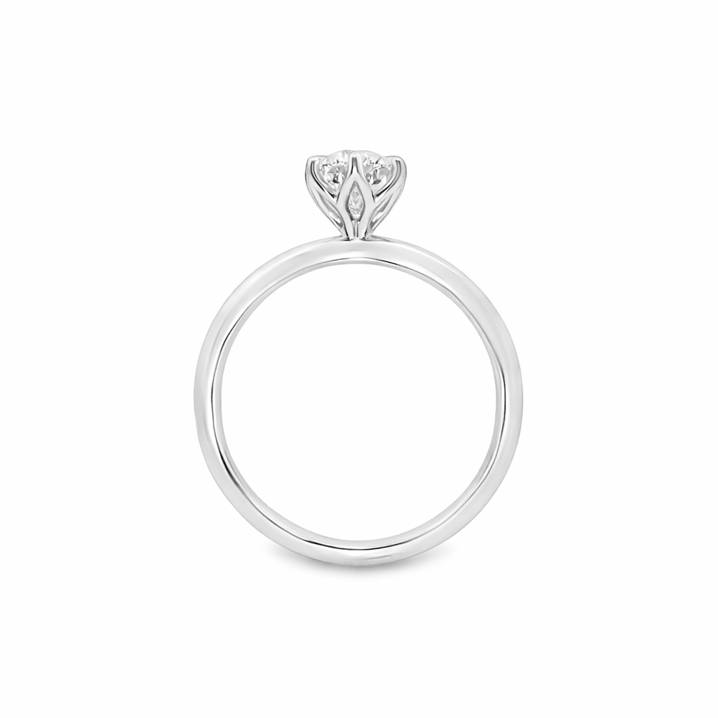 18ct White Gold Round Lab Grown Diamond Solitaire Engagement Ring – 1.01ct TDW