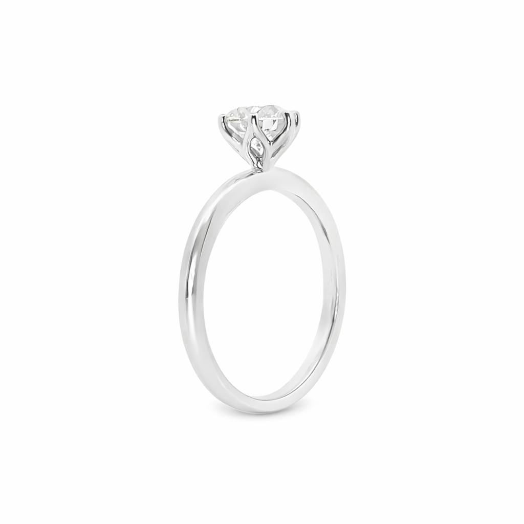 18ct White Gold Round Lab Grown Diamond Solitaire Engagement Ring – 1.01ct TDW