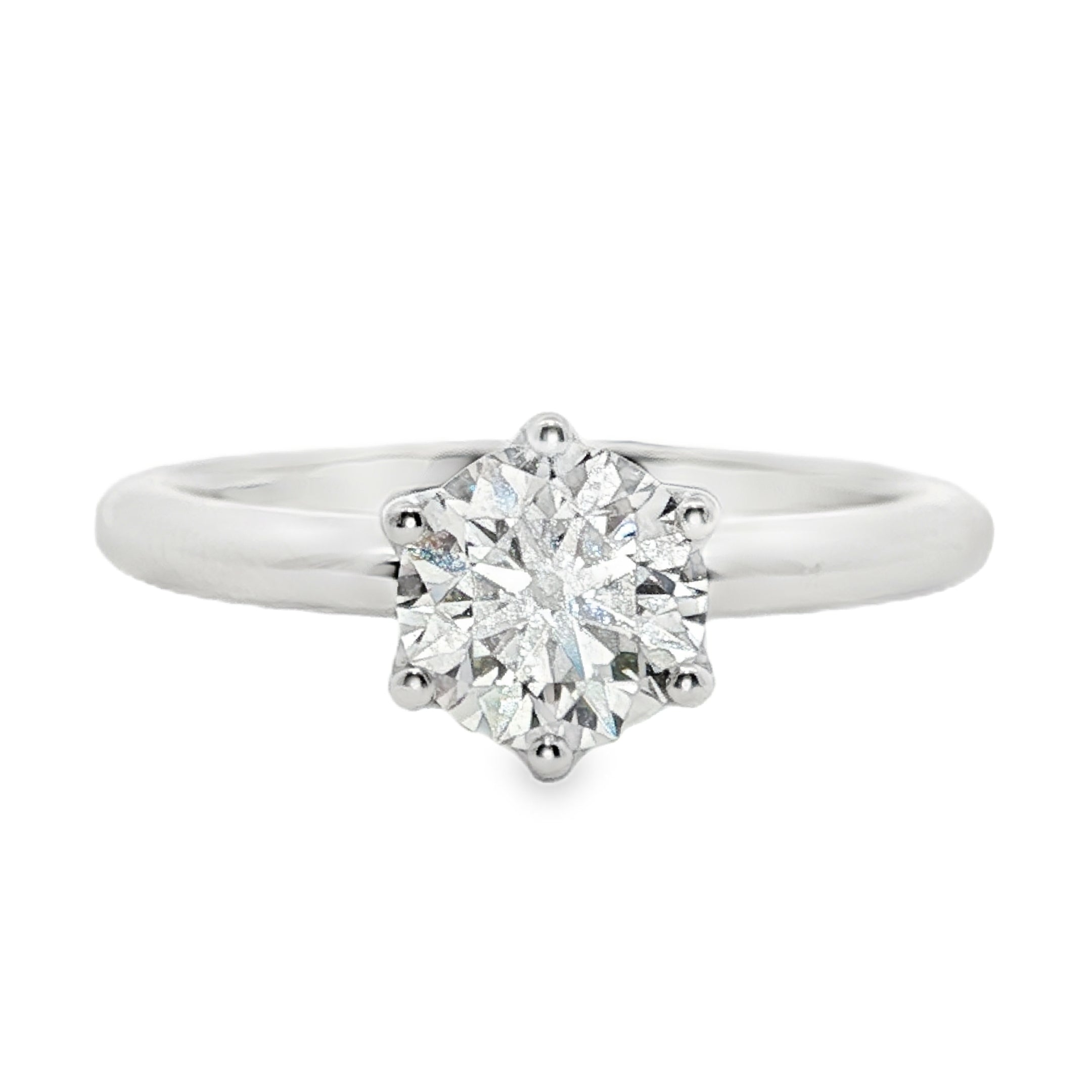 18ct White Gold Round Lab Grown Diamond Solitaire Engagement Ring – 1.01ct TDW