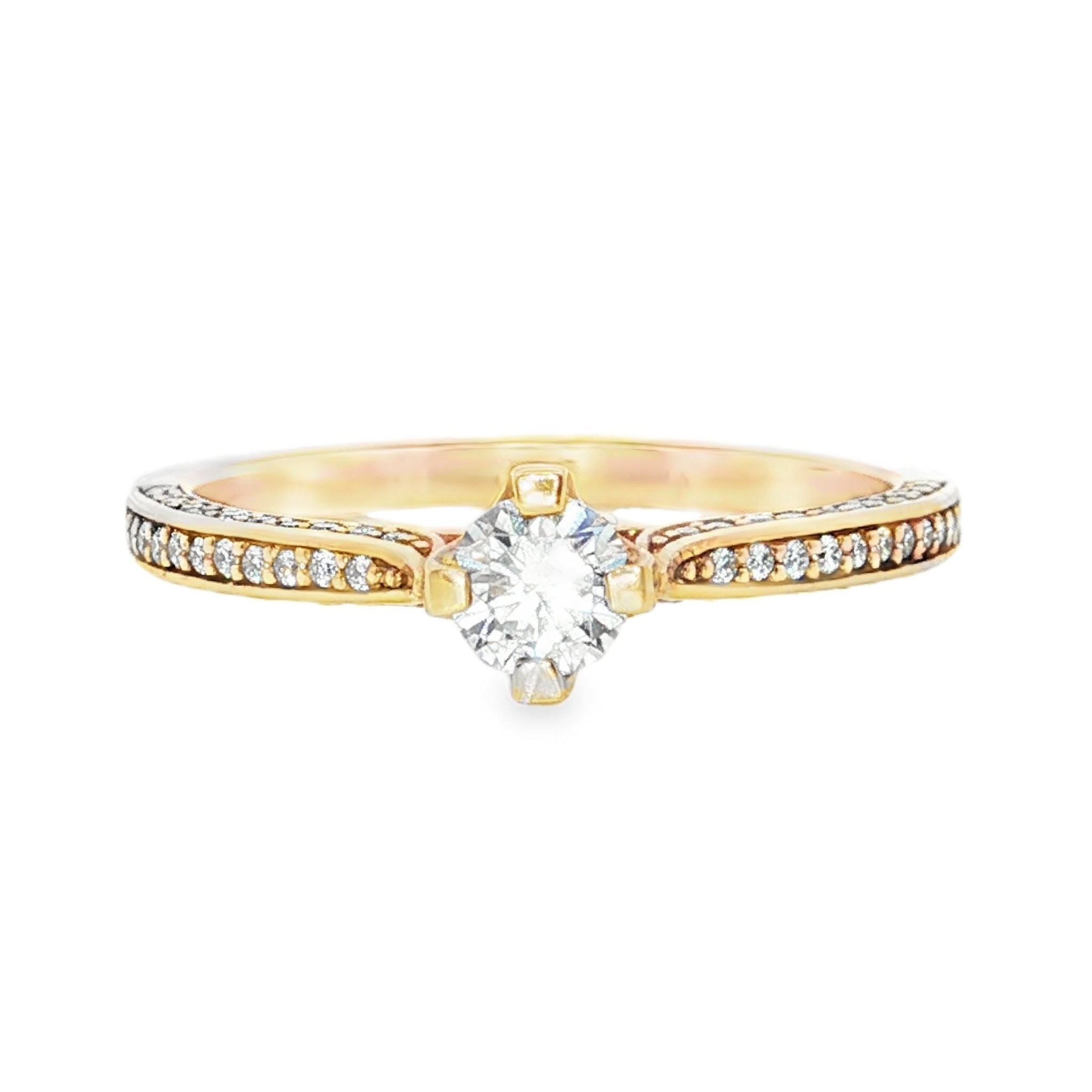 0.43ct Round Lab-Grown Diamond Ring in 9ct Yellow Gold - Diamond Lab Boutique