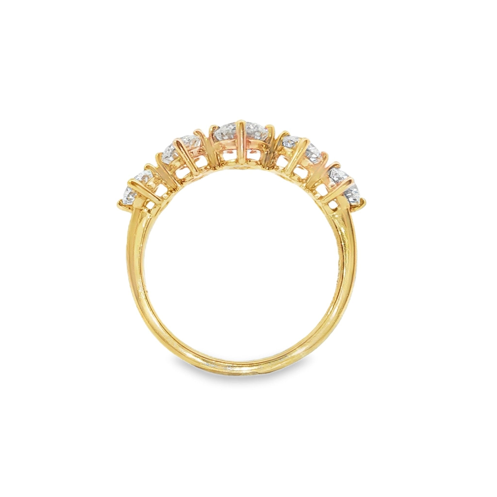 1.50ct Lab-Grown Diamond Claw Set Band in 9ct Yellow Gold, Round, 4 Stones 1.00ct & Centre 0.50ct, F VS+ - Diamond Lab Boutique