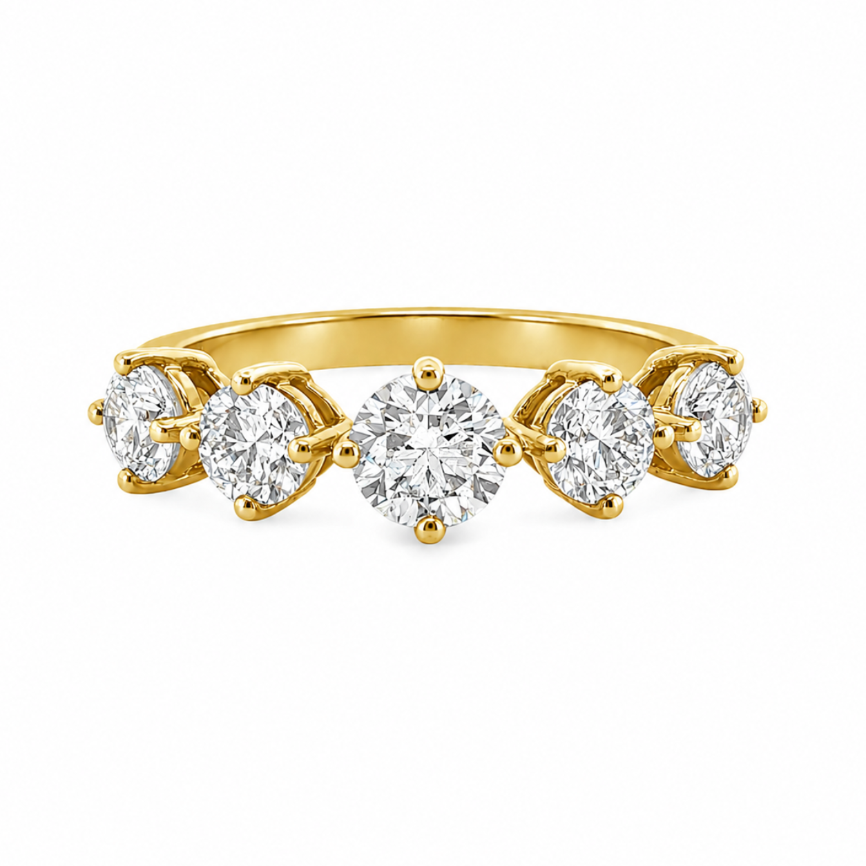 9ct Yellow Gold Round Lab Grown Diamond Band – 1.50ct TDW
