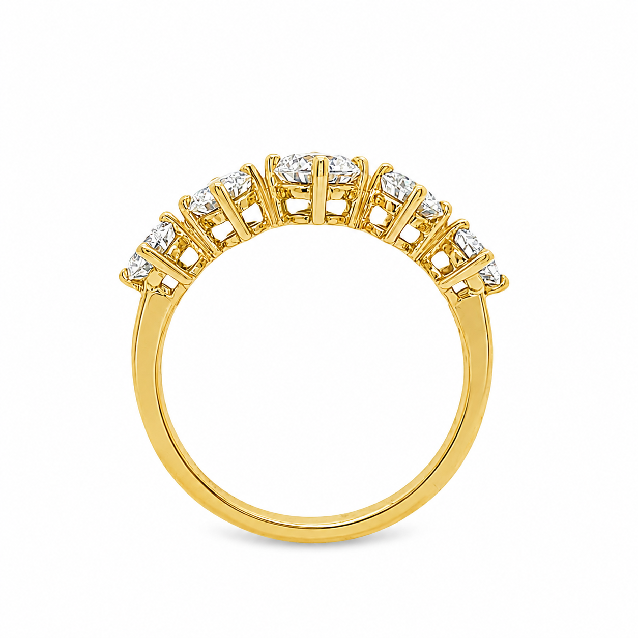 9ct Yellow Gold Round Lab Grown Diamond Band – 1.50ct TDW