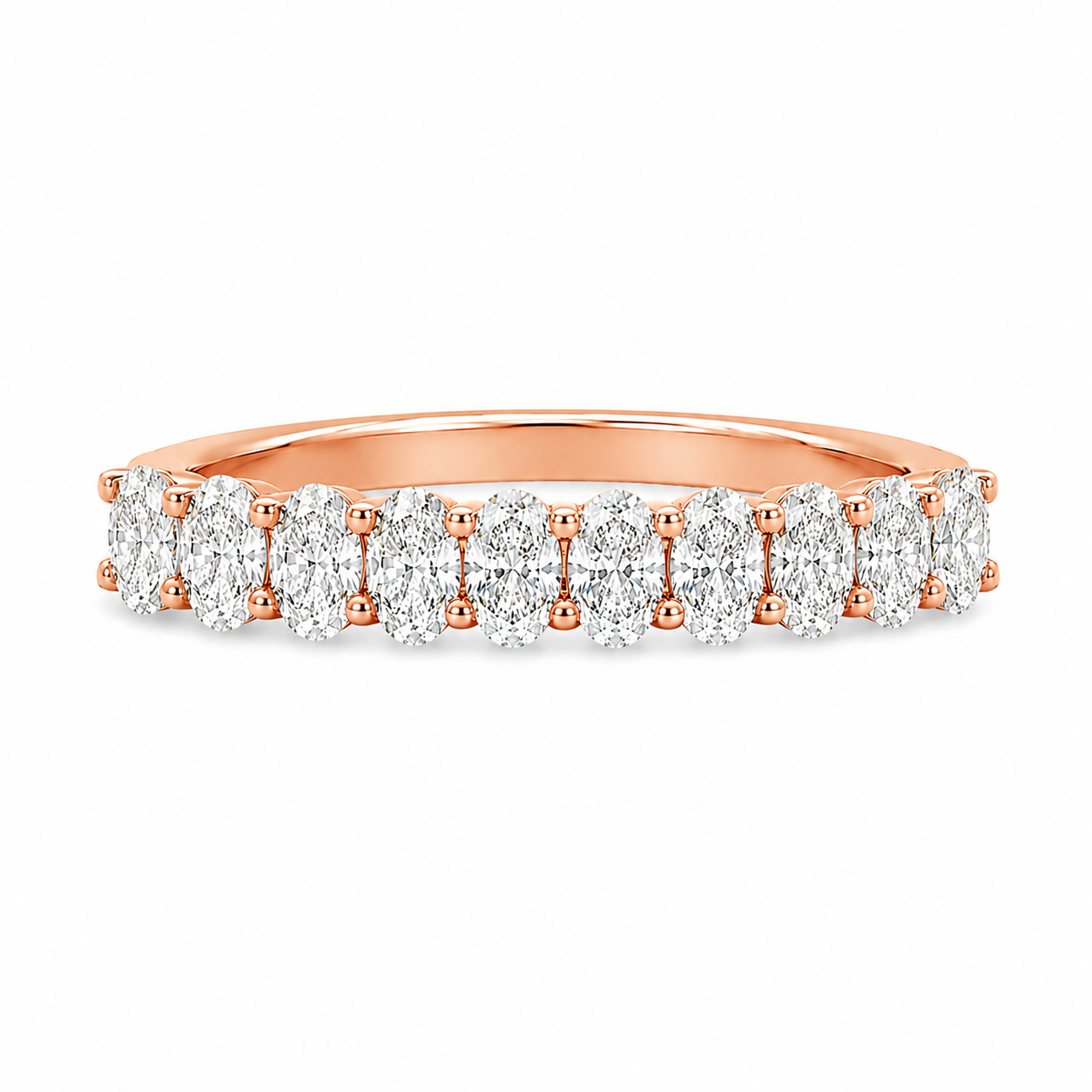 18ct Rose Gold Oval Lab Grown Diamond Eternity Band – 1.10ct TDW