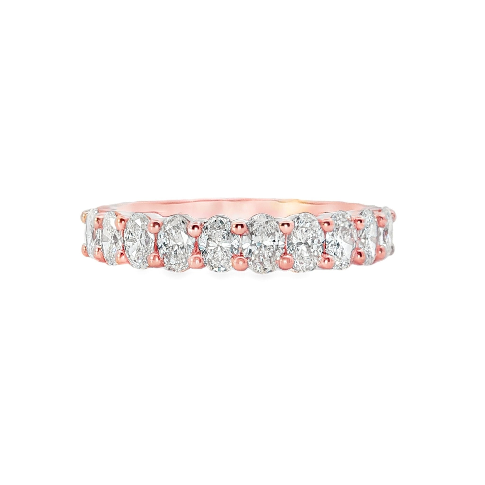 1.10ct Oval Lab-Grown Diamond Band in 9ct Rose Gold - Diamond Lab Boutique