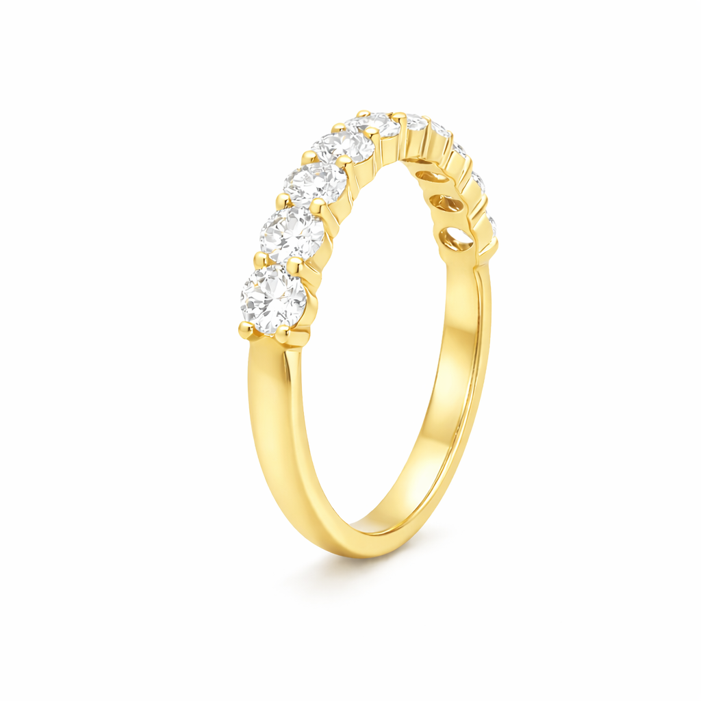 9ct Yellow Gold Claw Set Oval Lab Grown Diamond Eternity Band – 1.10ct TDW