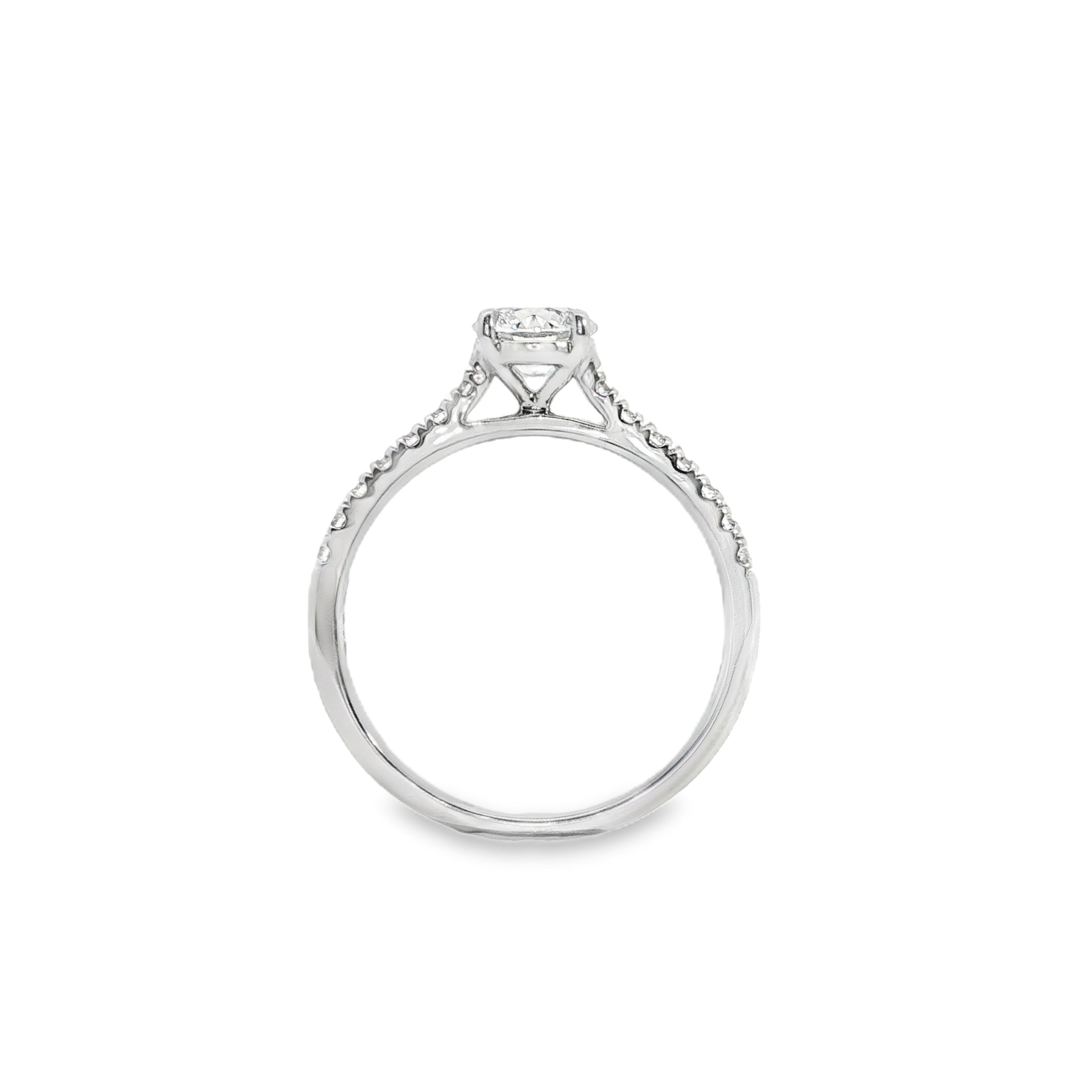 9ct White Gold Round Lab Grown Diamond Engagement Ring – 0.92ct TDW