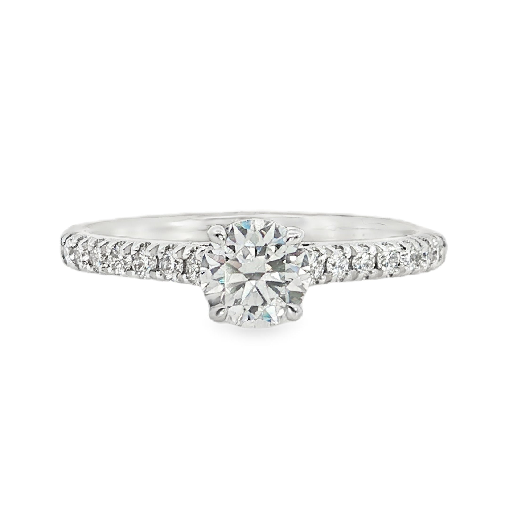 9ct White Gold Round Lab Grown Diamond Engagement Ring – 0.75ct TDW