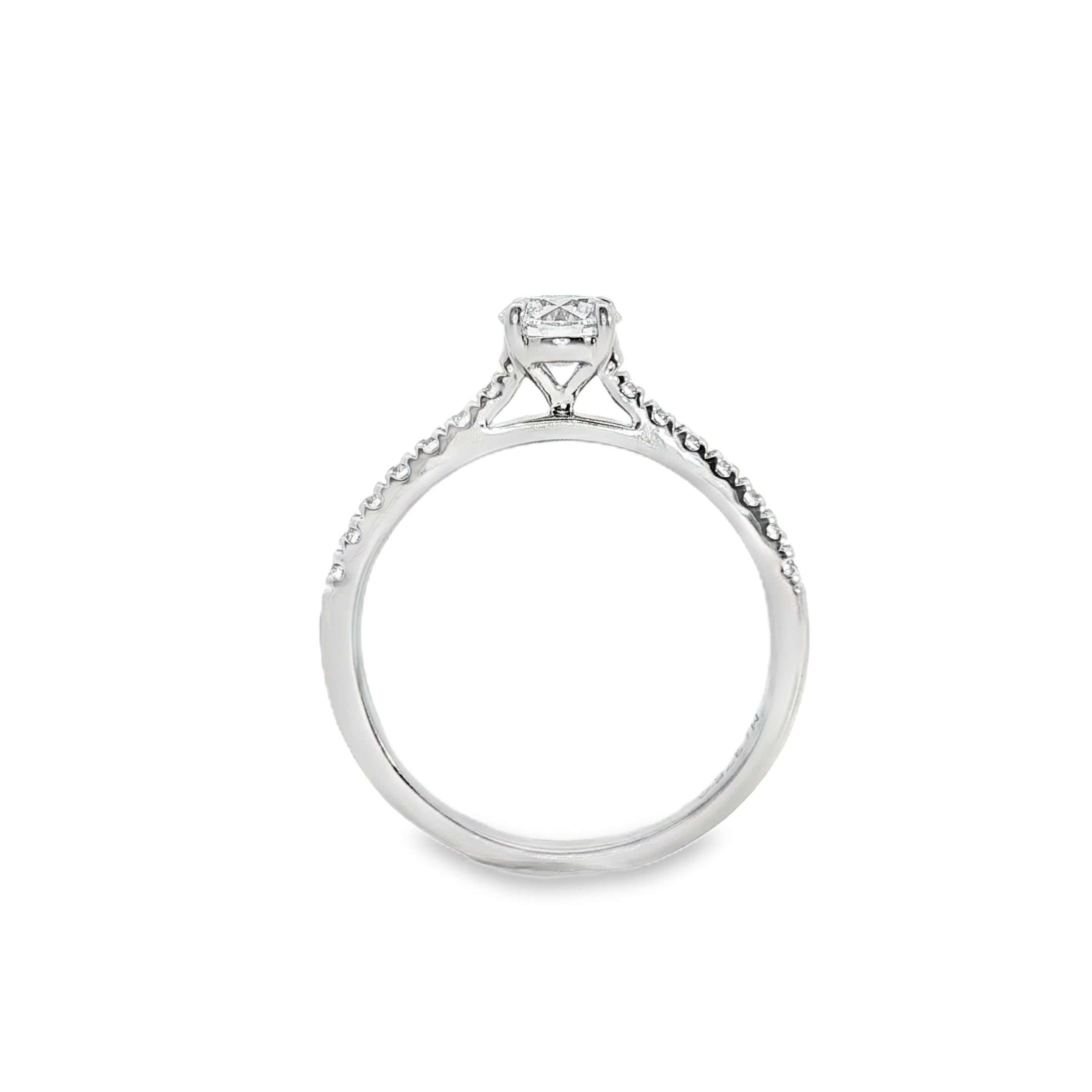 9ct White Gold Round Lab Grown Diamond Engagement Ring – 0.75ct TDW