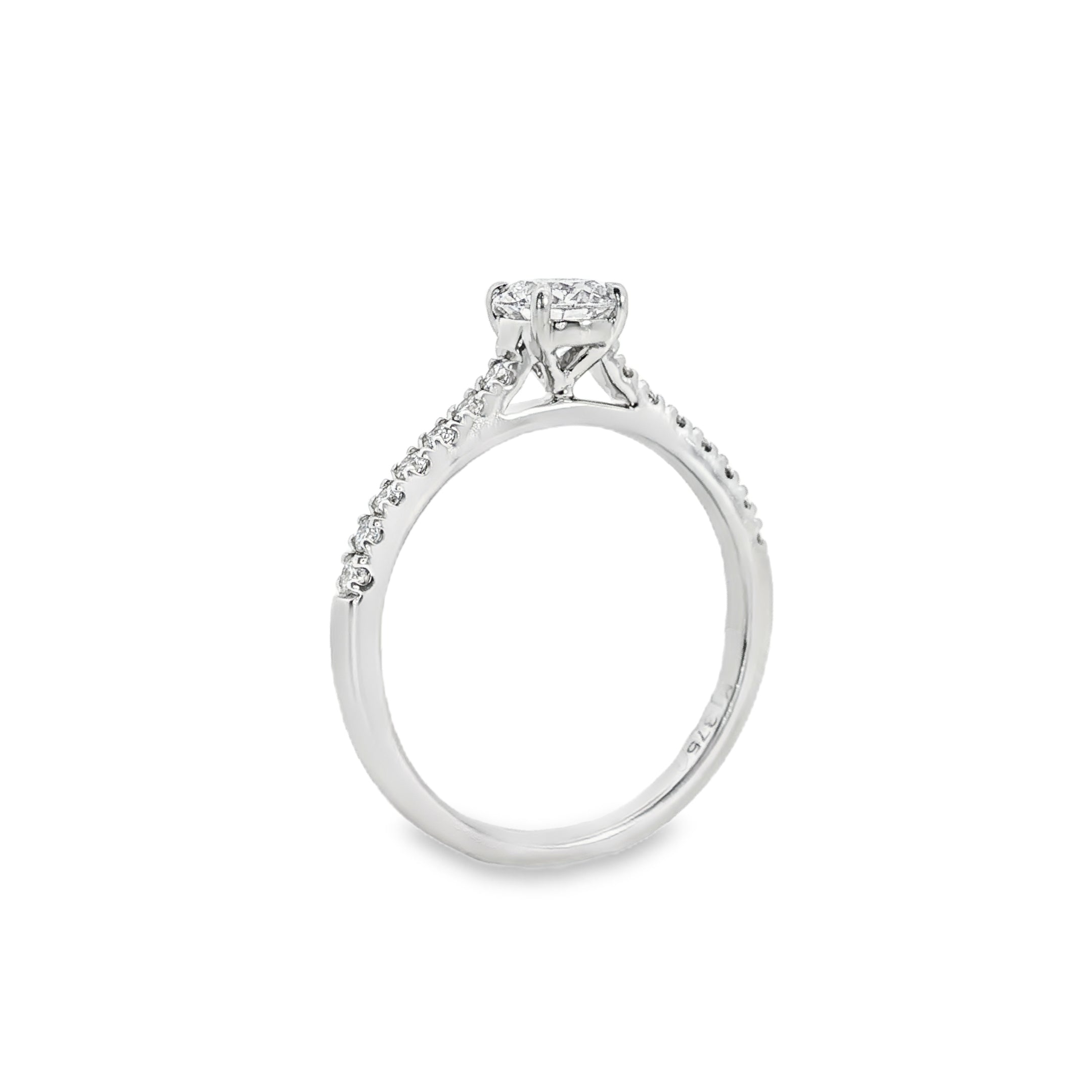 0.75ct Round Lab-Grown Diamond Engagement Ring in 9ct White Gold