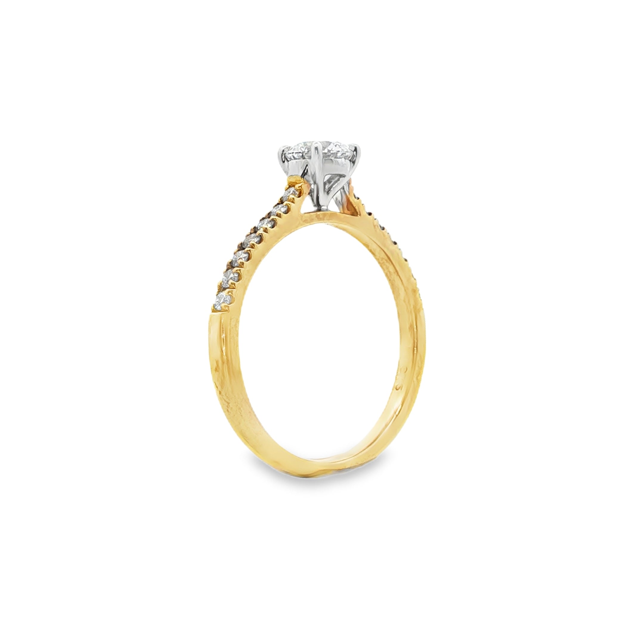 0.70ct Round Lab-Grown Diamond Engagement Ring in 9ct Yellow and White Gold