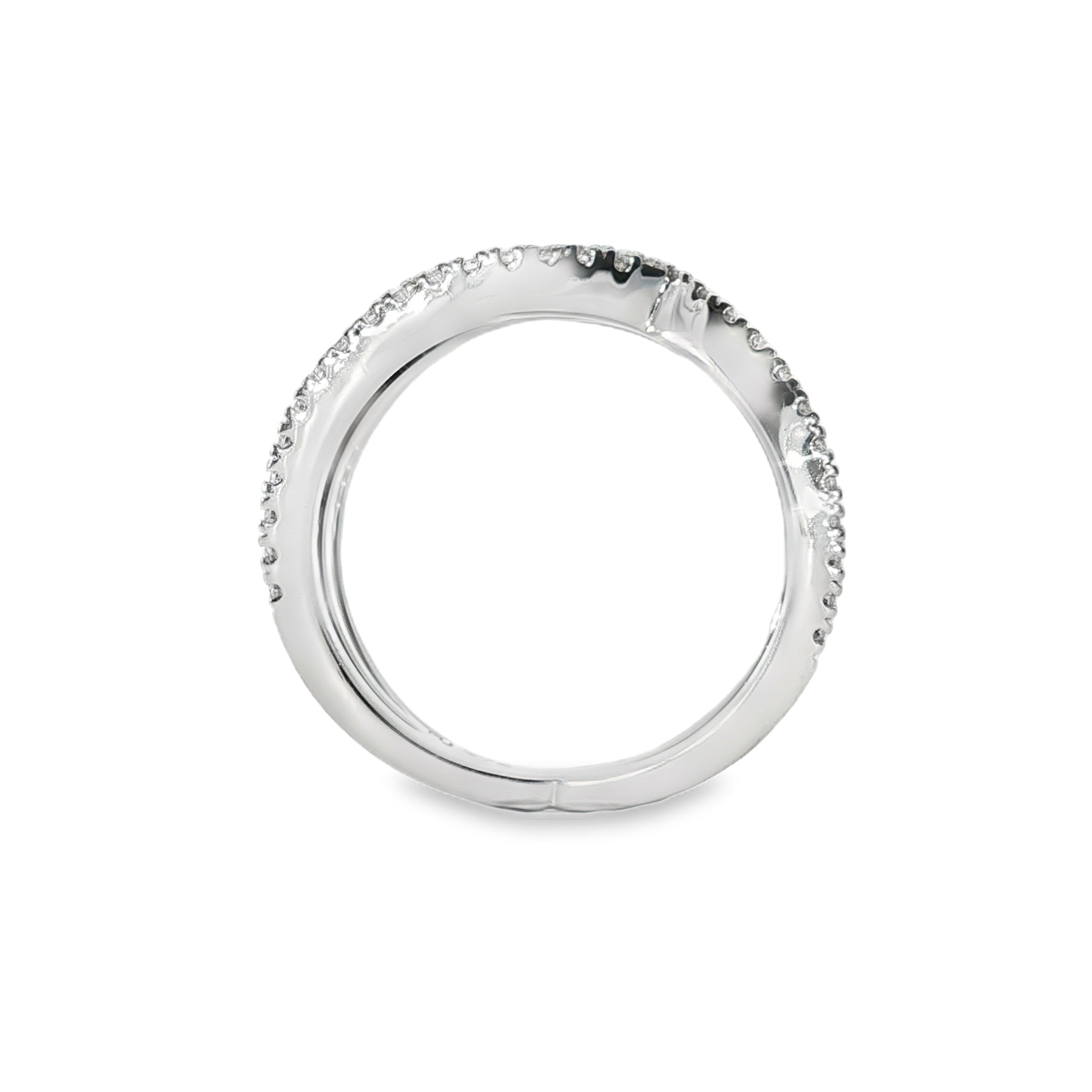 0.65ct Multi-Band Criss-Cross Lab-Grown Diamond Ring in 9ct White Gold