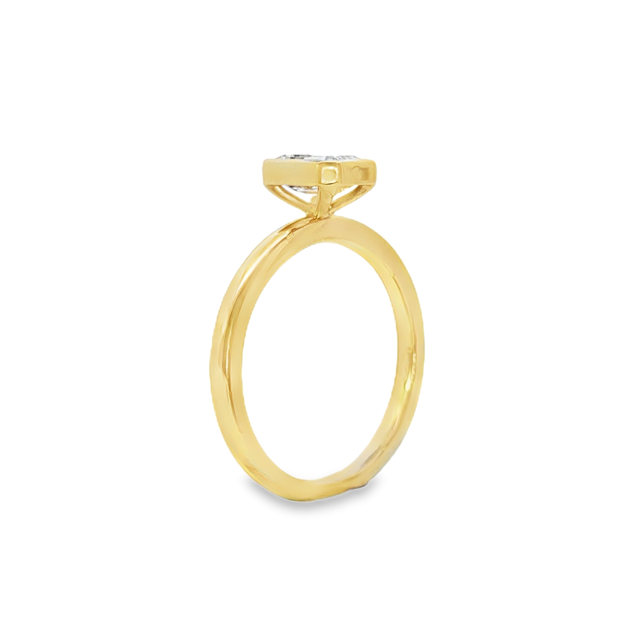 1.01ct Emerald-Cut Lab-Grown Diamond Bezel-Set Solitaire Ring in 14ct Yellow Gold