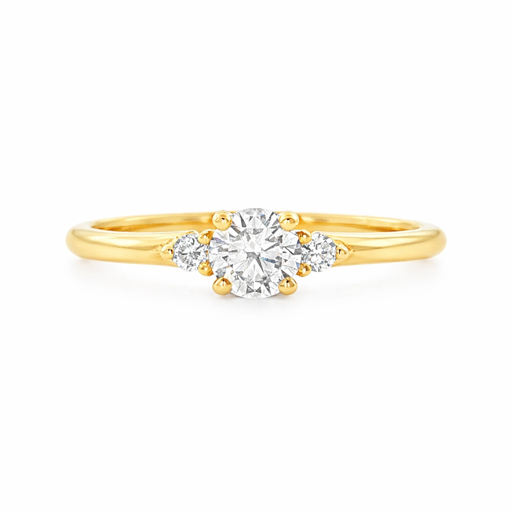 9ct Yellow Gold Lab Grown Diamond Trilogy Ring – 0.32ct TDW