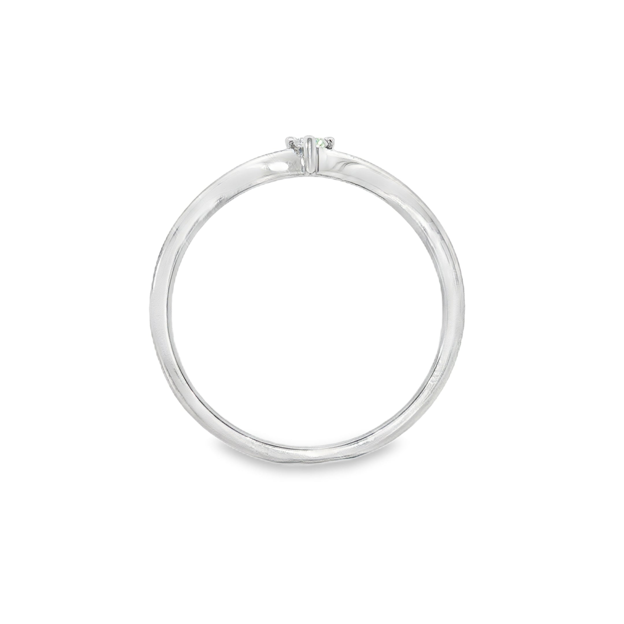 Mia - 9ct White Gold Round Brilliant Lab Grown Diamond Wishbone V-Shape Ring