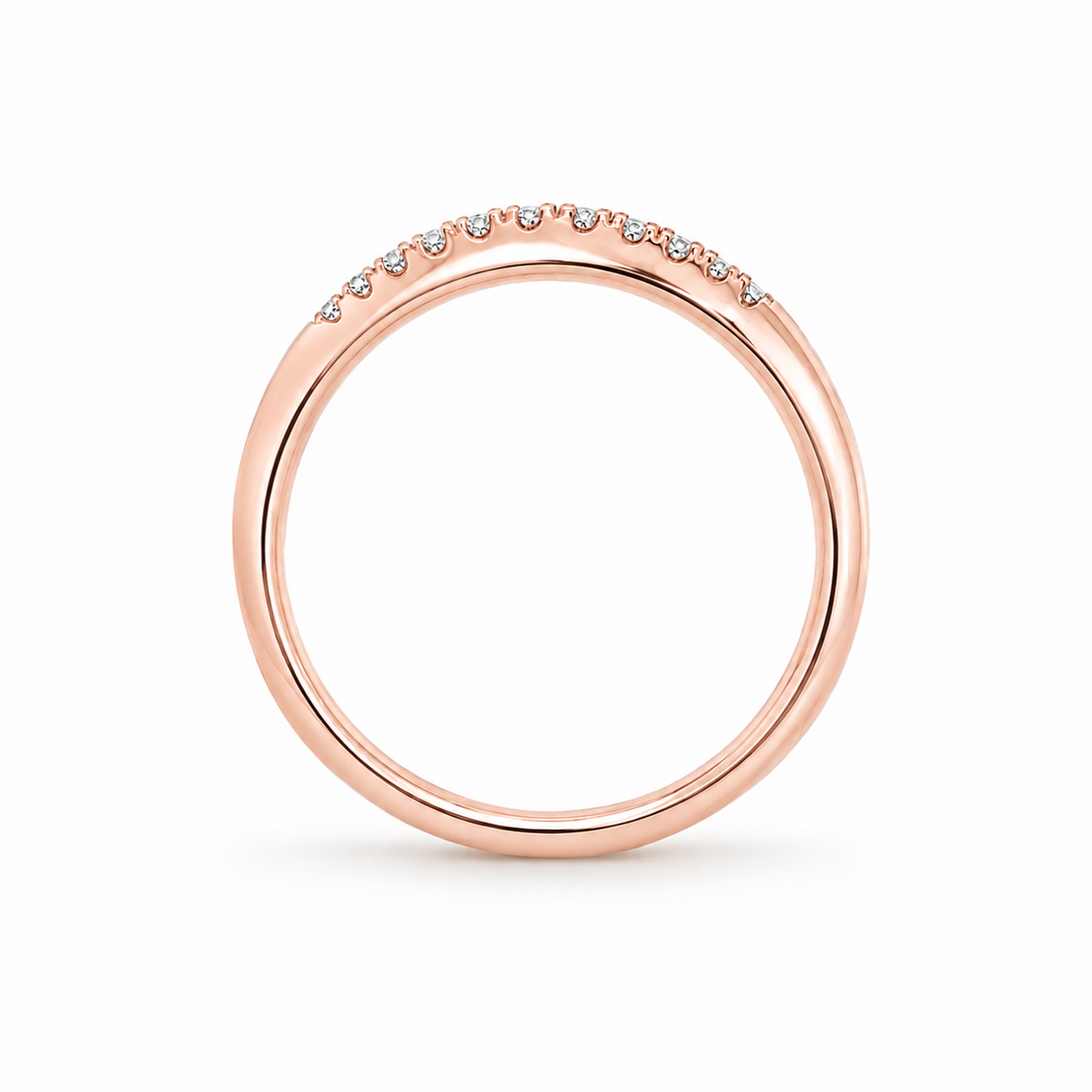 9ct Rose Gold Double Row Lab Grown Diamond Band – 0.20ct TDW