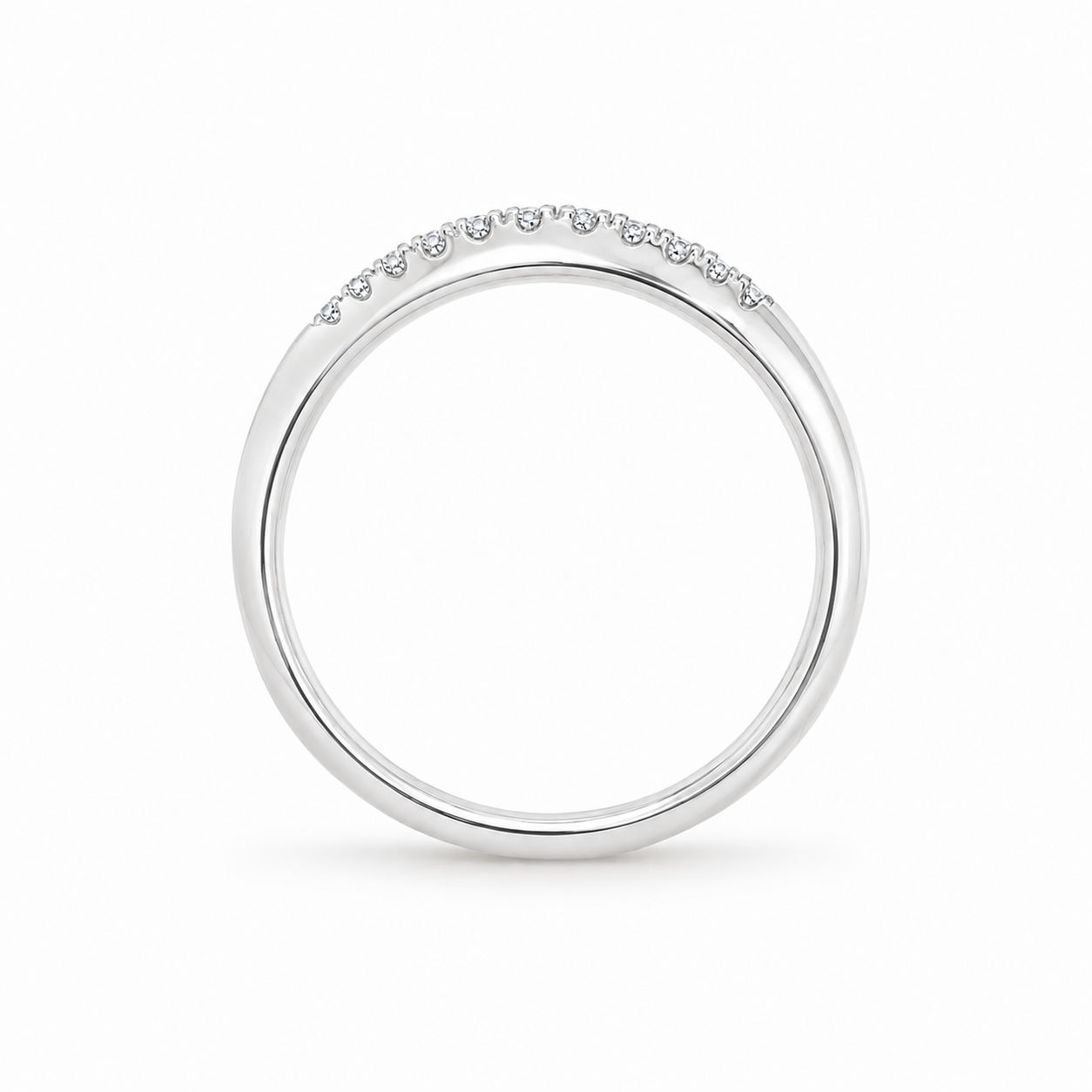 9ct White Gold Double Row Lab Grown Diamond Band – 0.20ct TDW