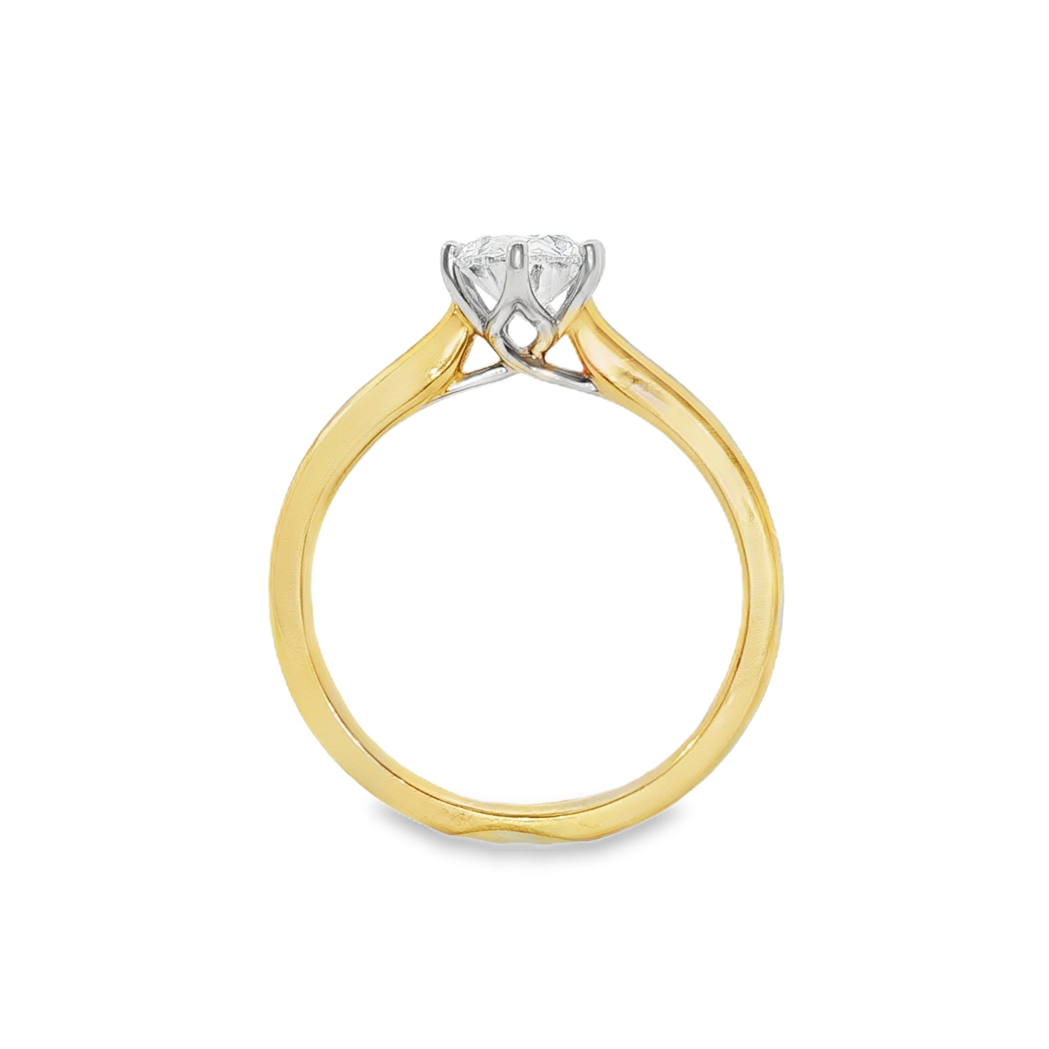 18ct Yellow and White Gold 1.05ct Oval Lab Grown Diamond Solitaire Ring