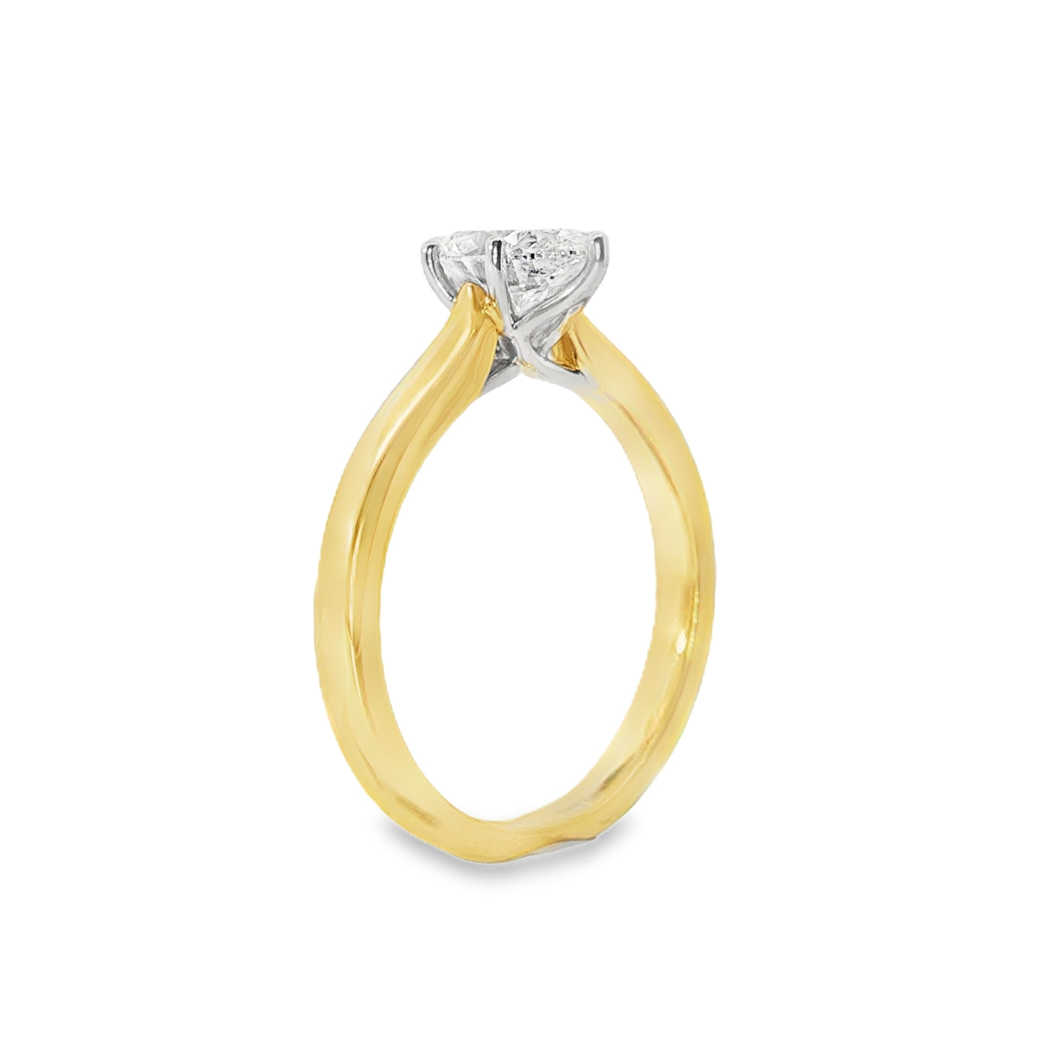 1.05ct Oval Lab-Grown Diamond Solitaire Ring in 18ct Yellow and White Gold