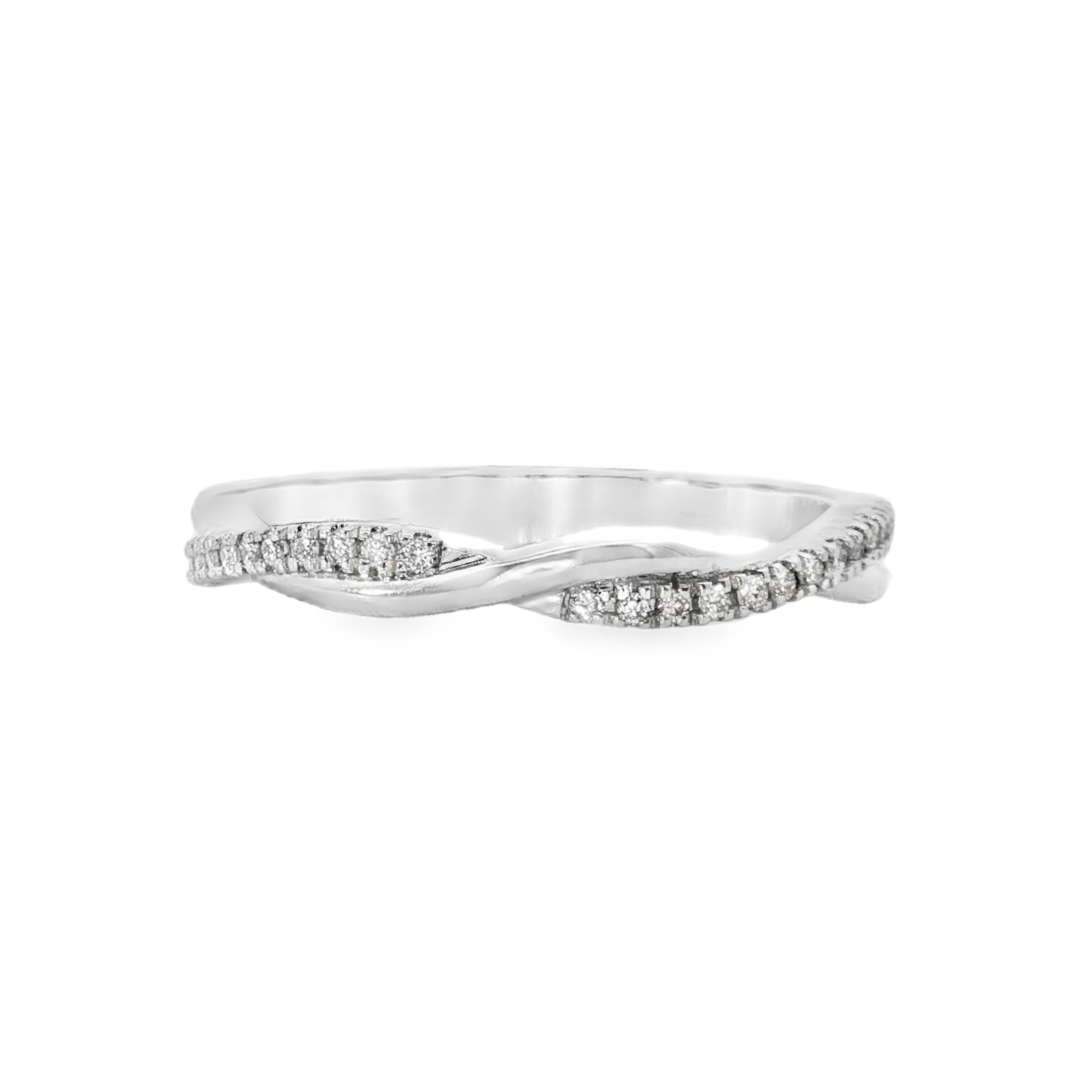 0.11ct Lab-Grown Diamond Twist Band in 9ct White Gold