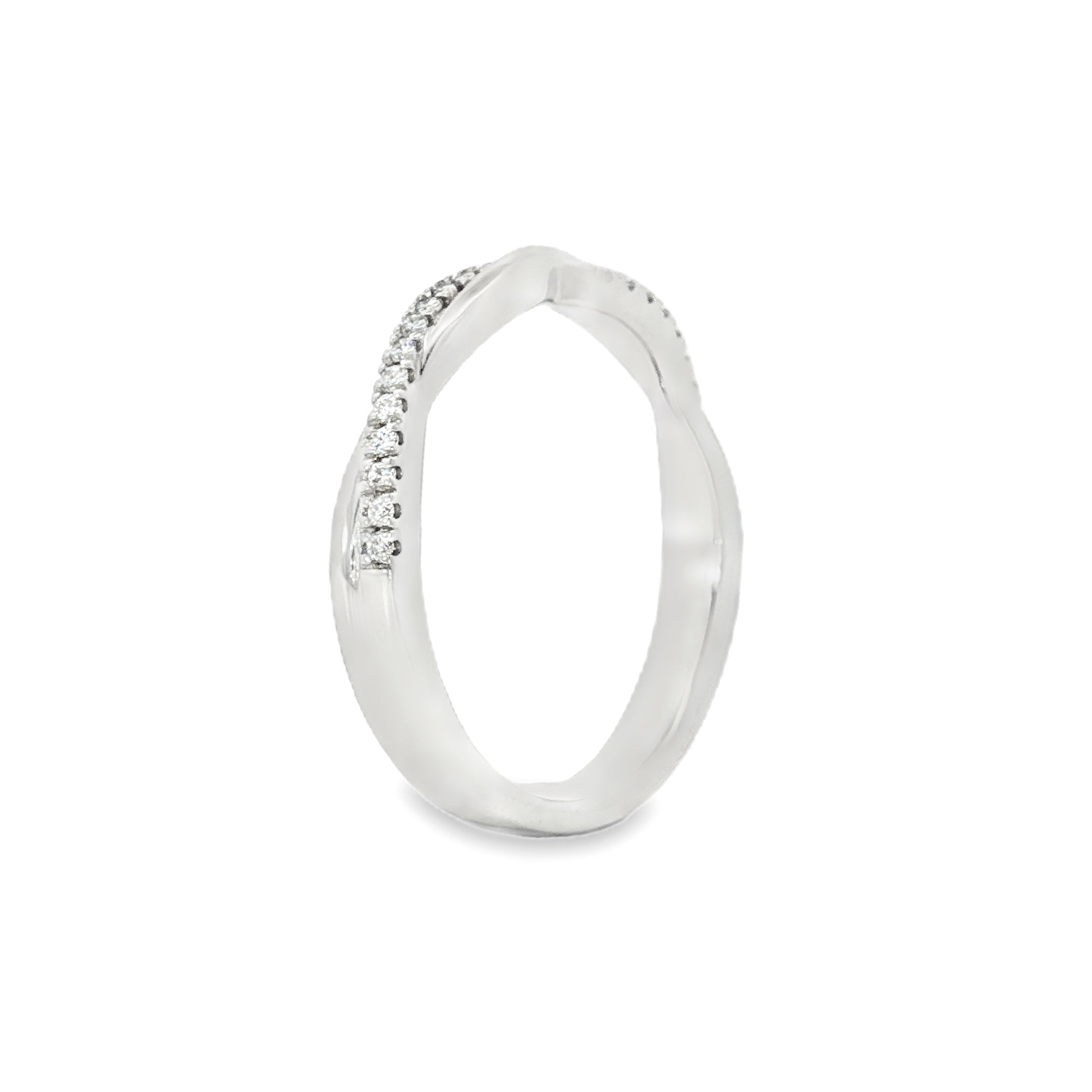 0.11ct Lab-Grown Diamond Twist Band in 9ct White Gold
