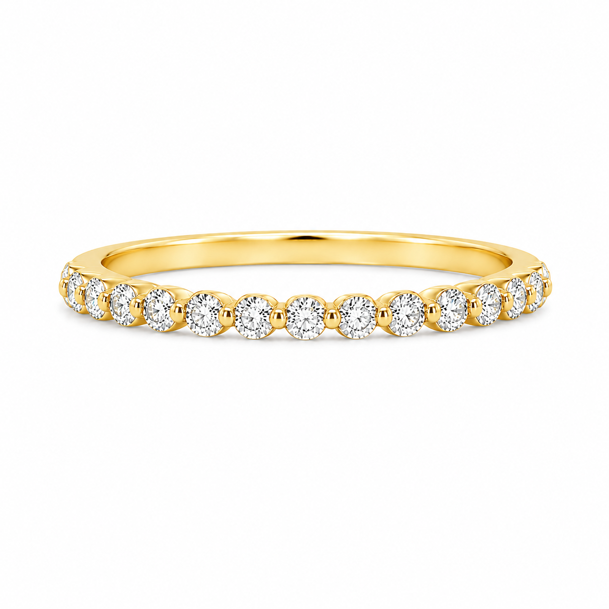 18ct Yellow Gold Round Brilliant Lab Grown Diamond Eternity Band – 0.30ct TDW