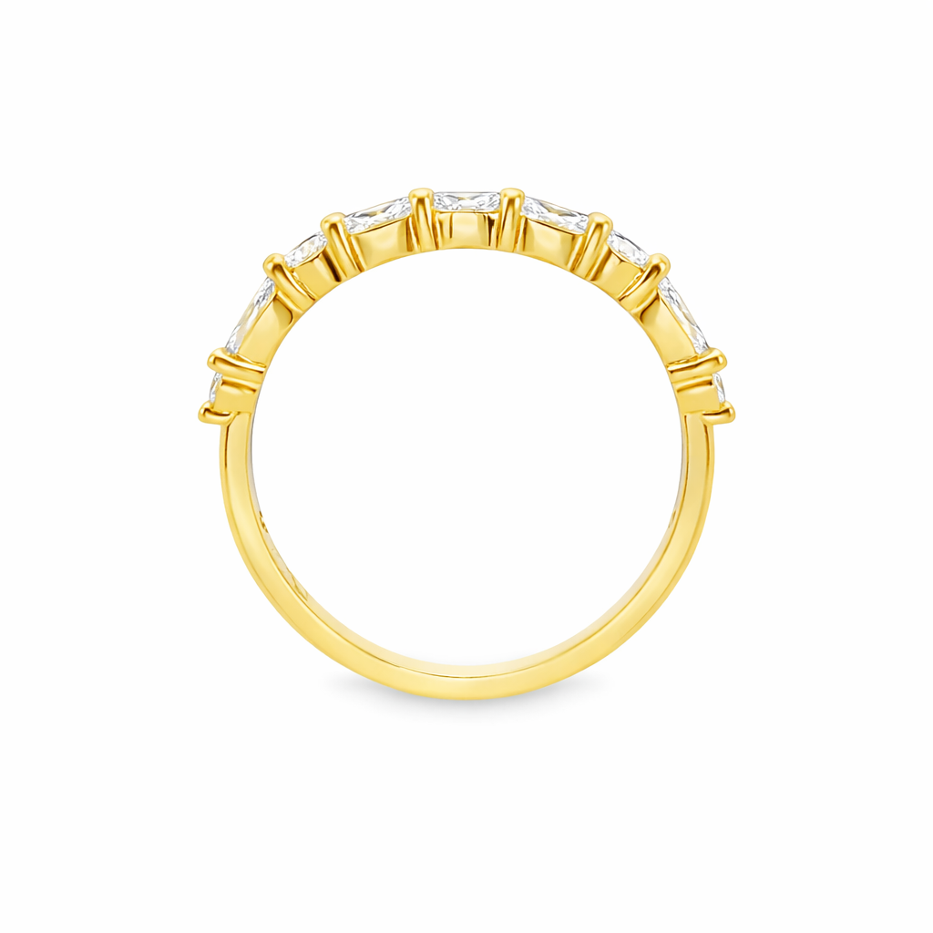 9ct Yellow Gold Round and Marquise Lab Grown Diamond Eternity Band – 0.40ct TDW