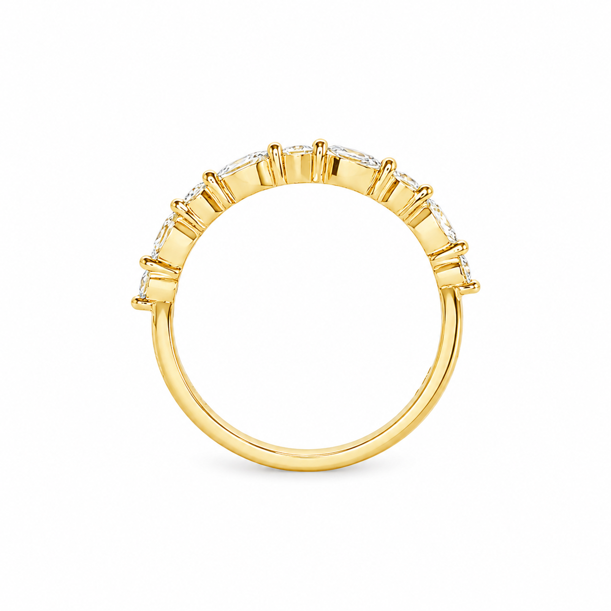 9ct Yellow Gold Round and Marquise Lab Grown Diamond Eternity Band – 0.40ct TDW