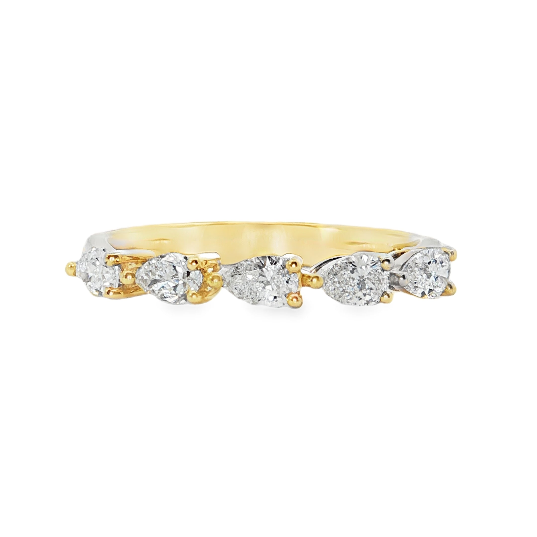 0.55ct Lab-Grown Diamond Eternity Band in 9ct Yellow Gold, Pear Cut
