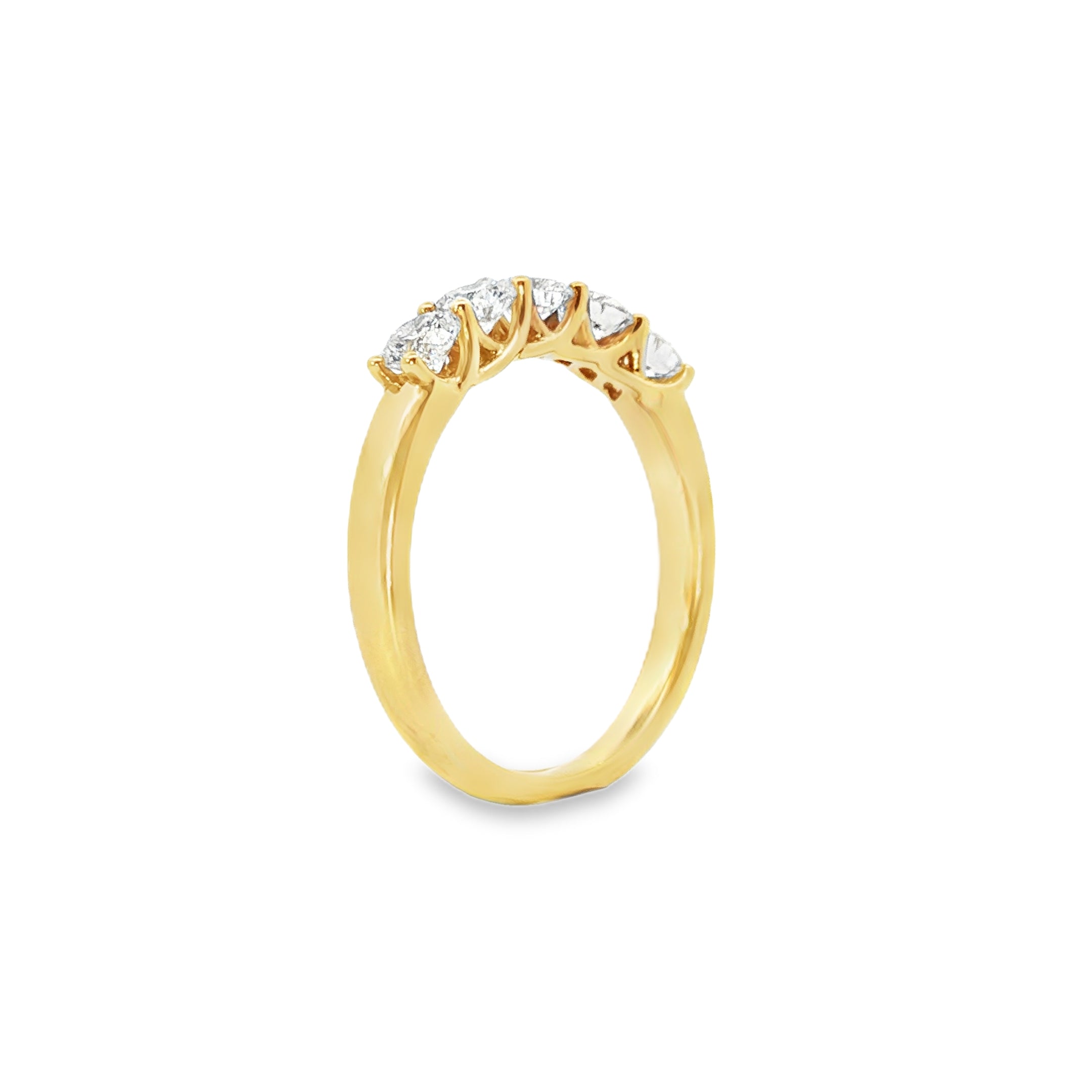0.85ct Lab-Grown Diamond Band in 18ct Yellow Gold, 5 Stones