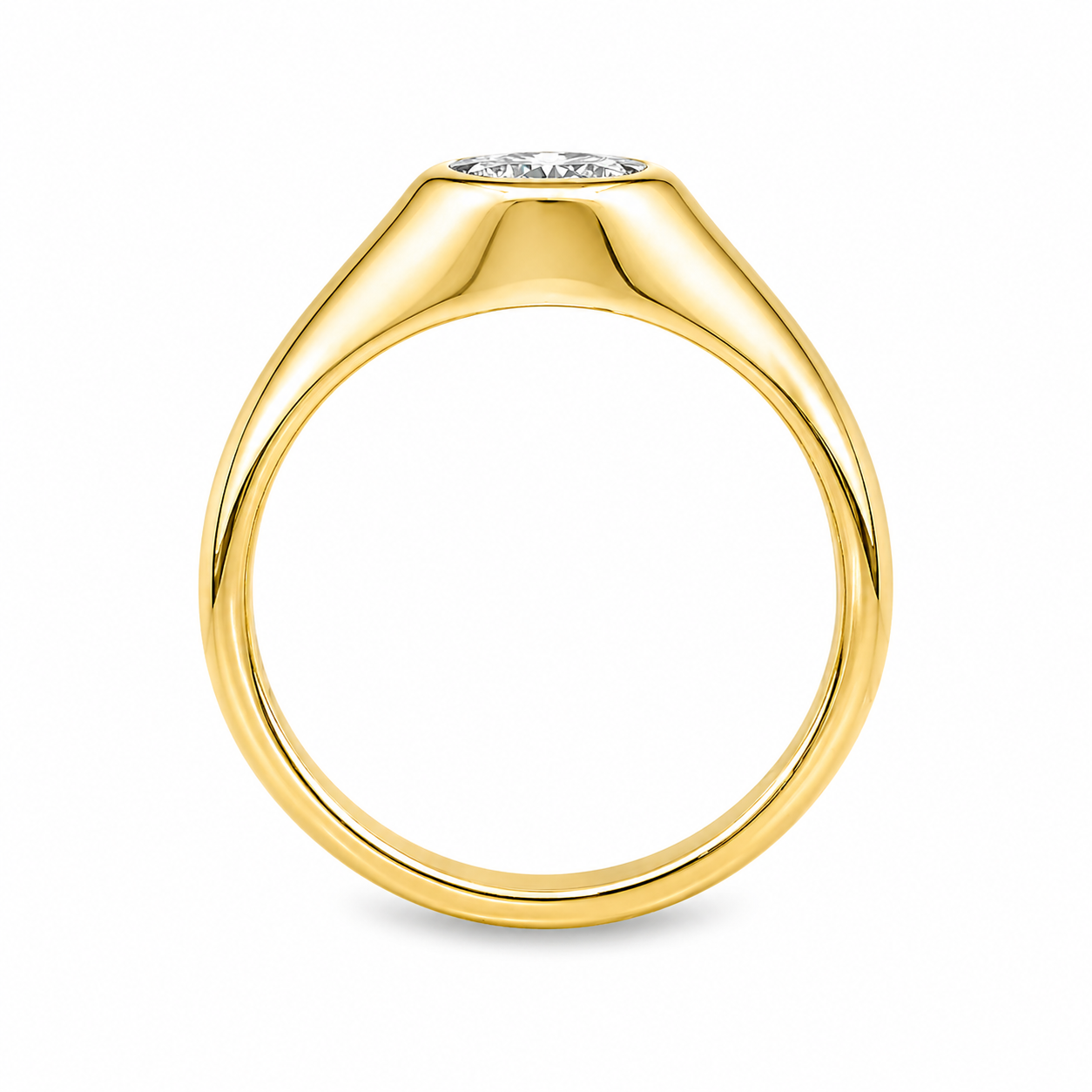 9ct Yellow Gold Bezel Set Pear Cut Lab Grown Diamond Ring – 1.00ct TDW