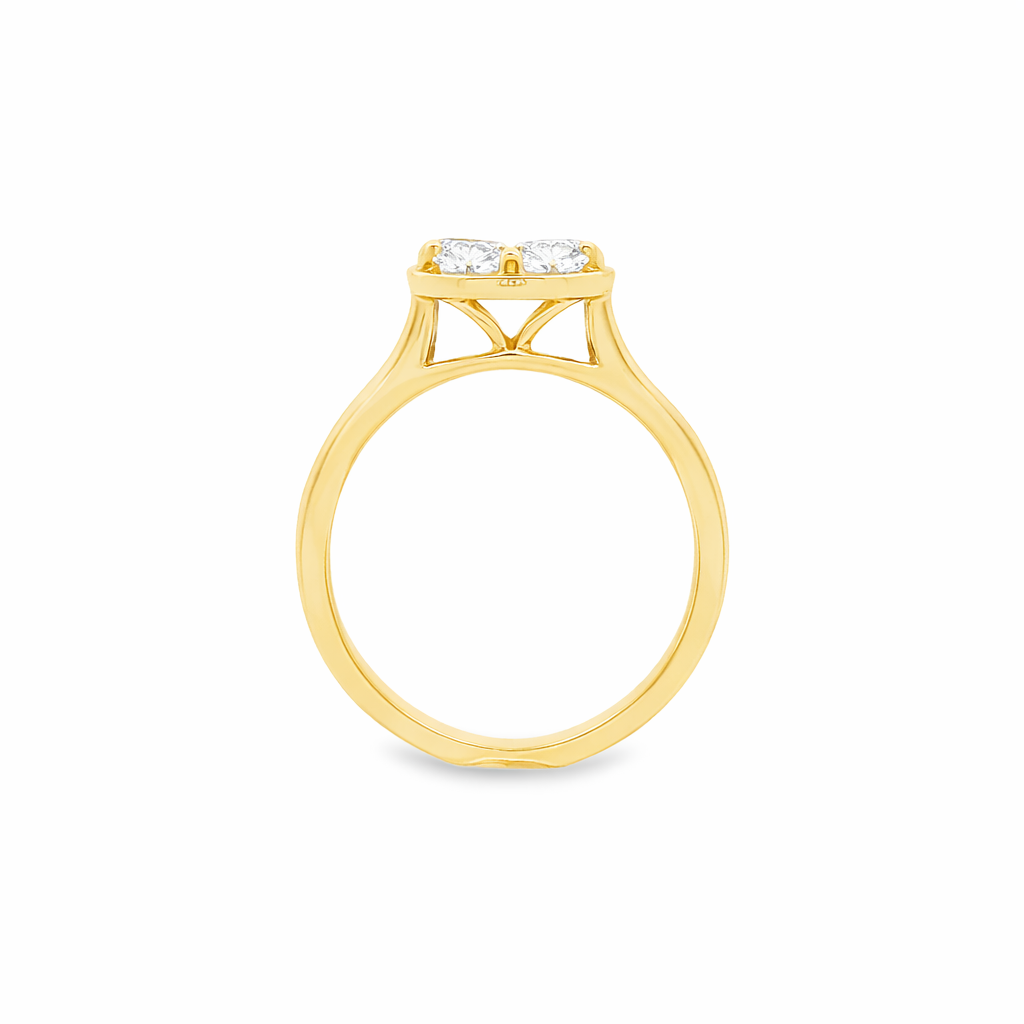 9ct Yellow Gold 4 Eagle Claw Set Round Cut Lab Grown Diamond Georgian Style Solitaire Ring – 2.00ct TDW