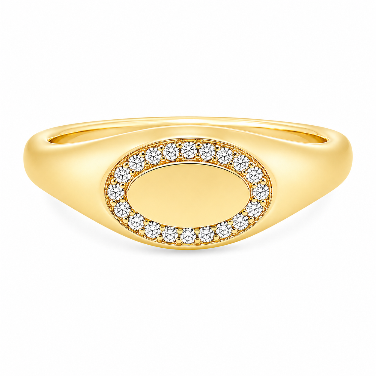 9ct Yellow Gold Lab Grown Diamond Blank Initial Ring – 0.10ct TDW