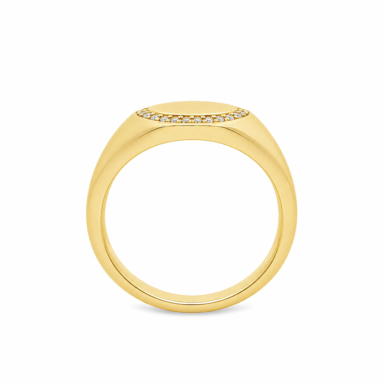 9ct Yellow Gold Lab Grown Diamond Blank Initial Ring – 0.10ct TDW