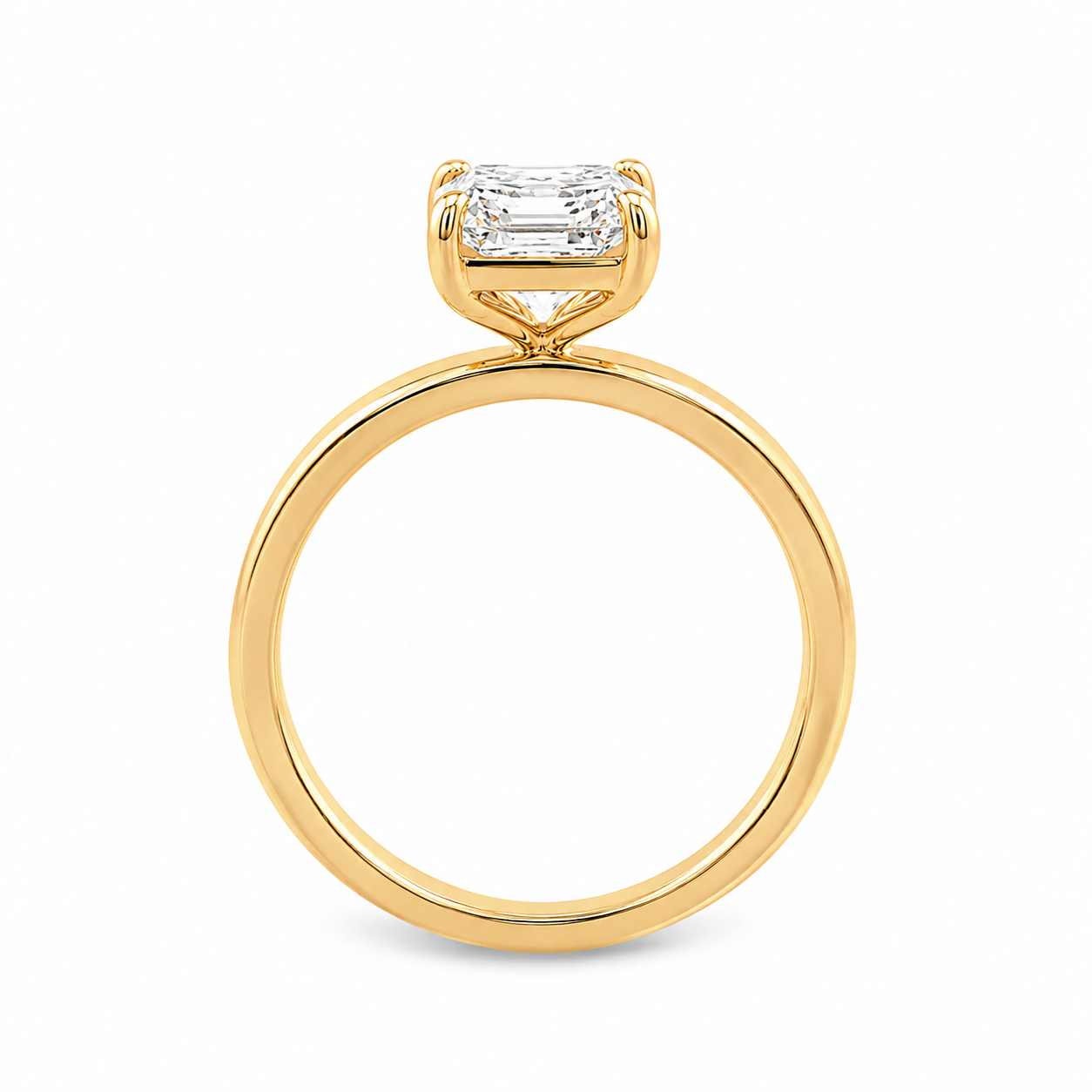 14ct Yellow Gold Elongated Cushion Cut Lab Grown Diamond Solitaire Ring – 2.03ct TDW