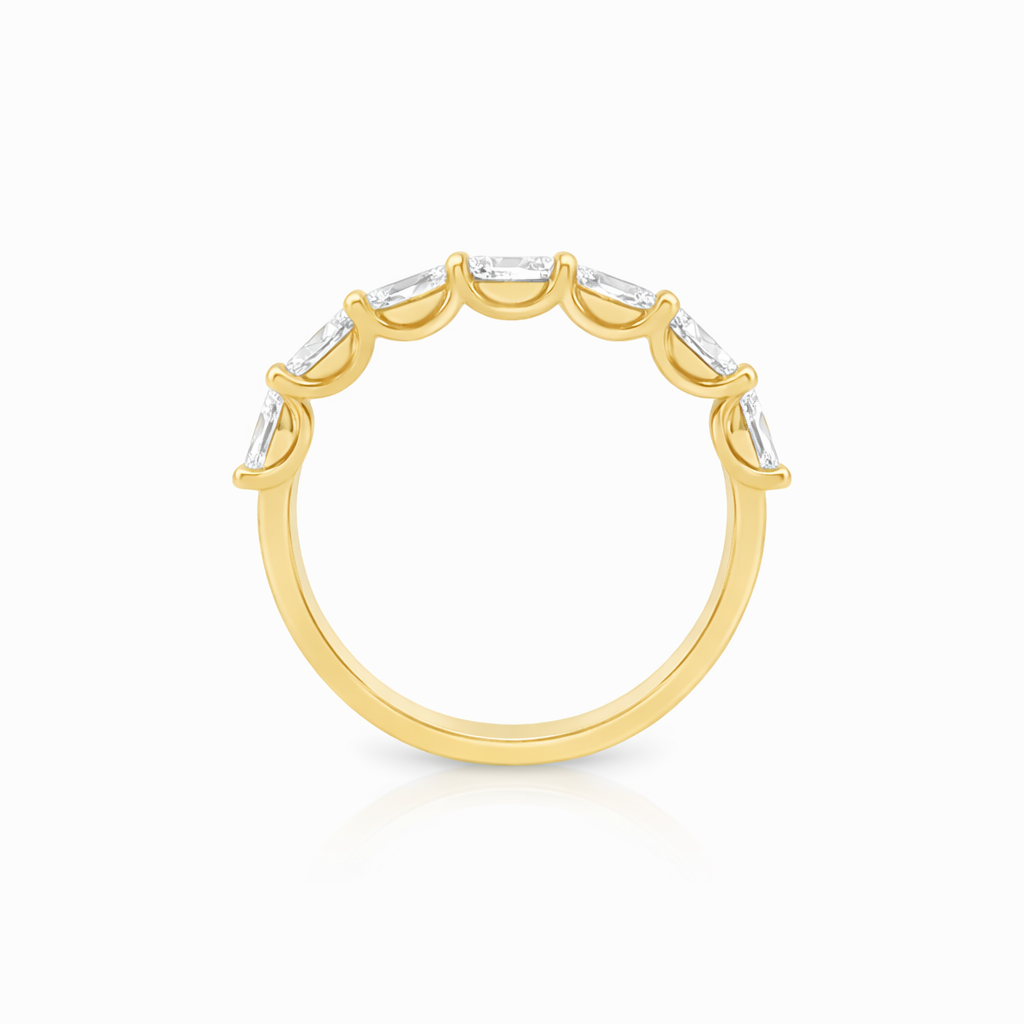 9ct Yellow Gold Oval Brilliant Lab Grown Diamond Wedding Band TDW= 0.75ct