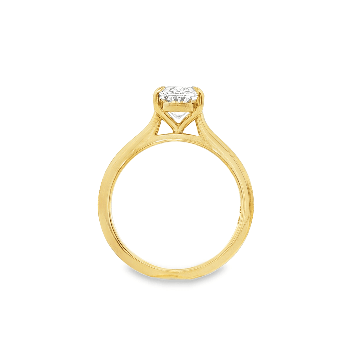 9ct Yellow Gold 2.03ct Oval Cut Claw Solitaire with Cathedral Shoulders Engagement Ring
