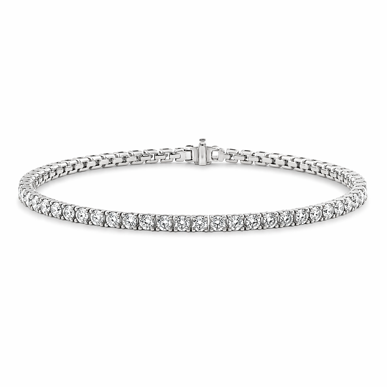 9ct White Gold Lab Grown Diamond Tennis Bracelet – 2.50ct TDW