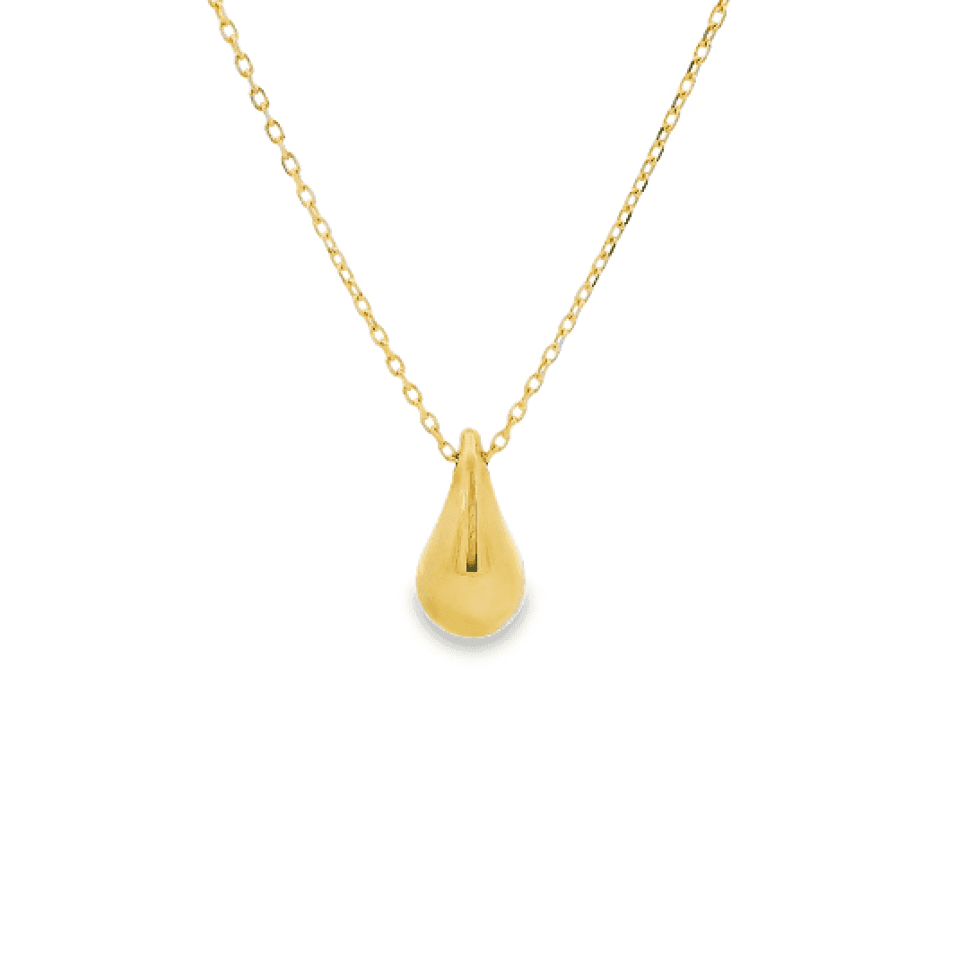 9ct Yellow Gold Medium Teardrop Pendant, 45cm