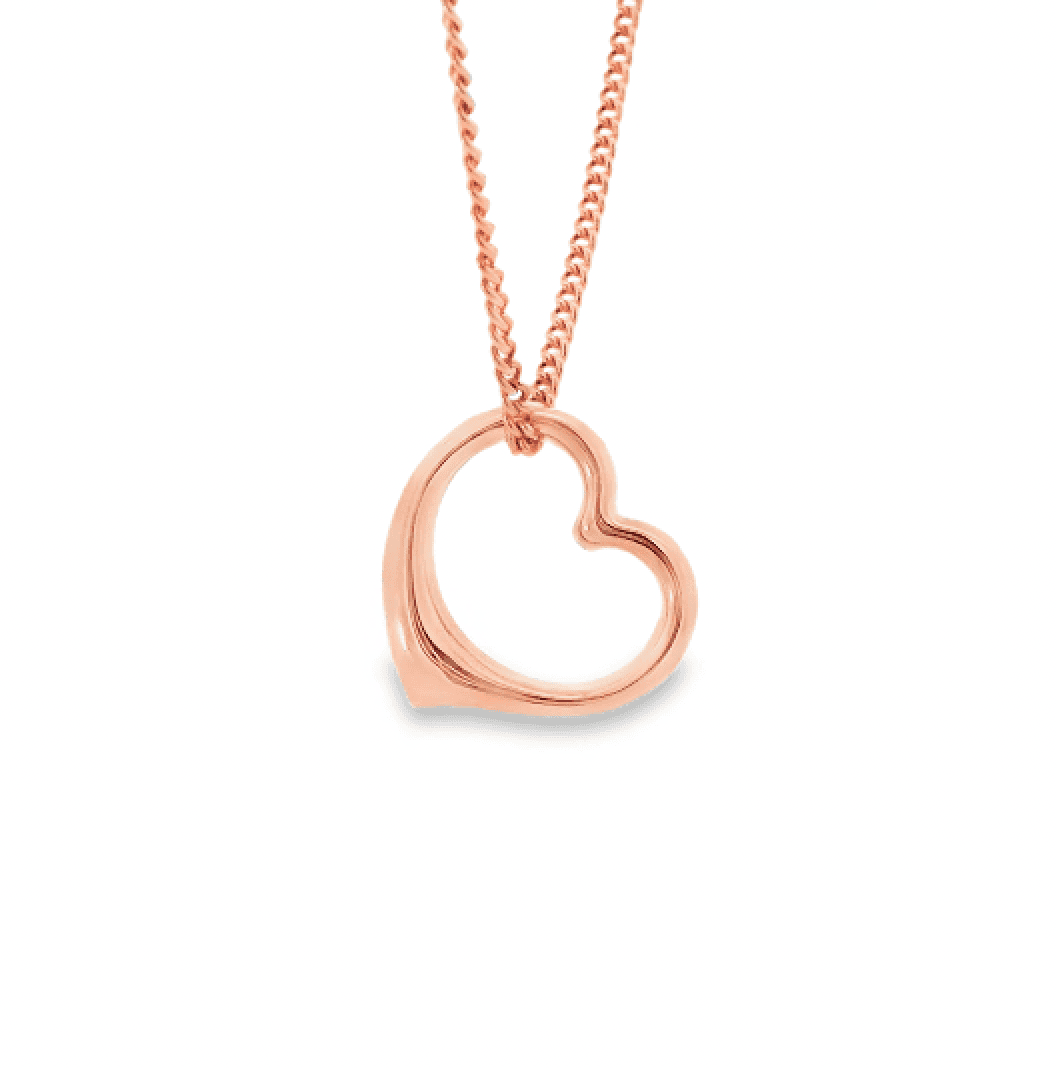 9ct Rose Gold Small Floating Heart Pendant