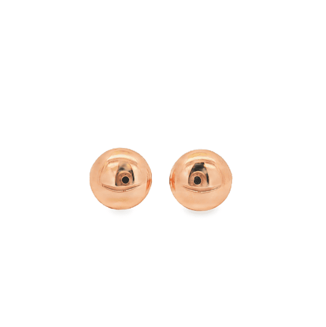 9ct Yellow Gold Flat Ball Stud Earrings