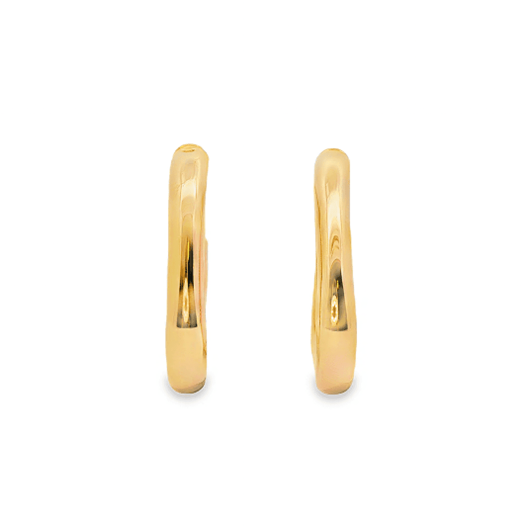 9ct Yellow Gold Half Hoop Stud Earrings