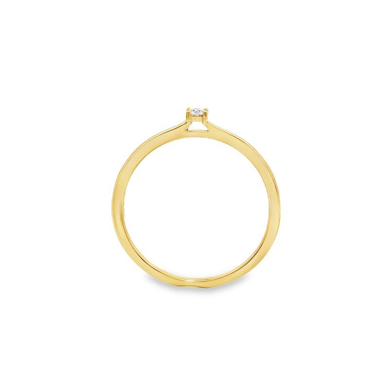 9ct Yellow Gold 0.10ct Round Cut Claw Solitaire Engagement Ring