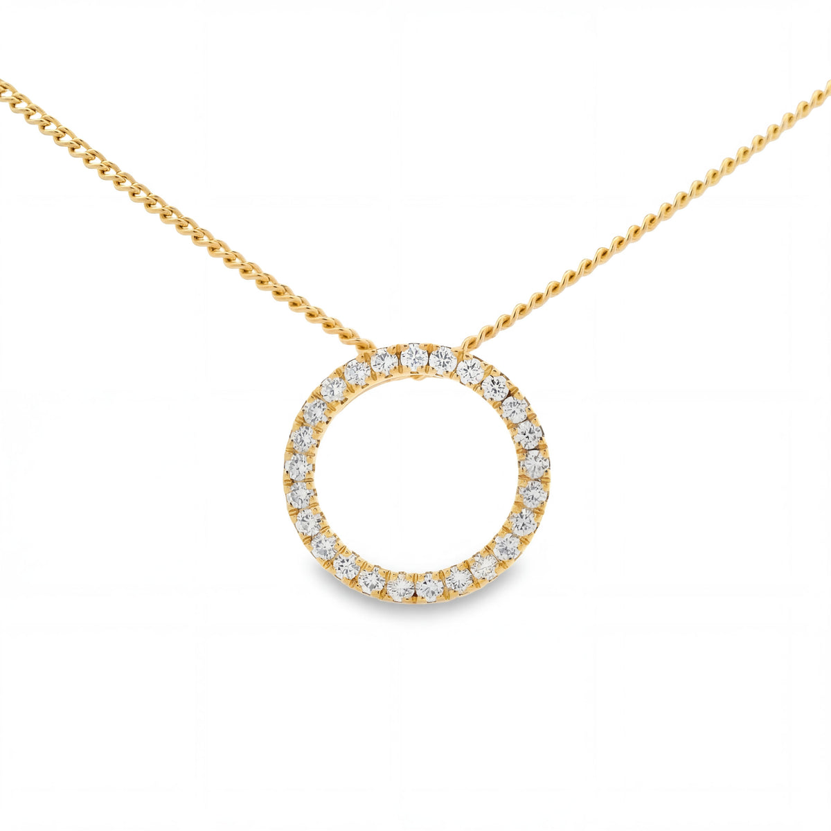 9ct Rose Gold Circle Lab Grown Diamond Pendant TDW= 0.50ct