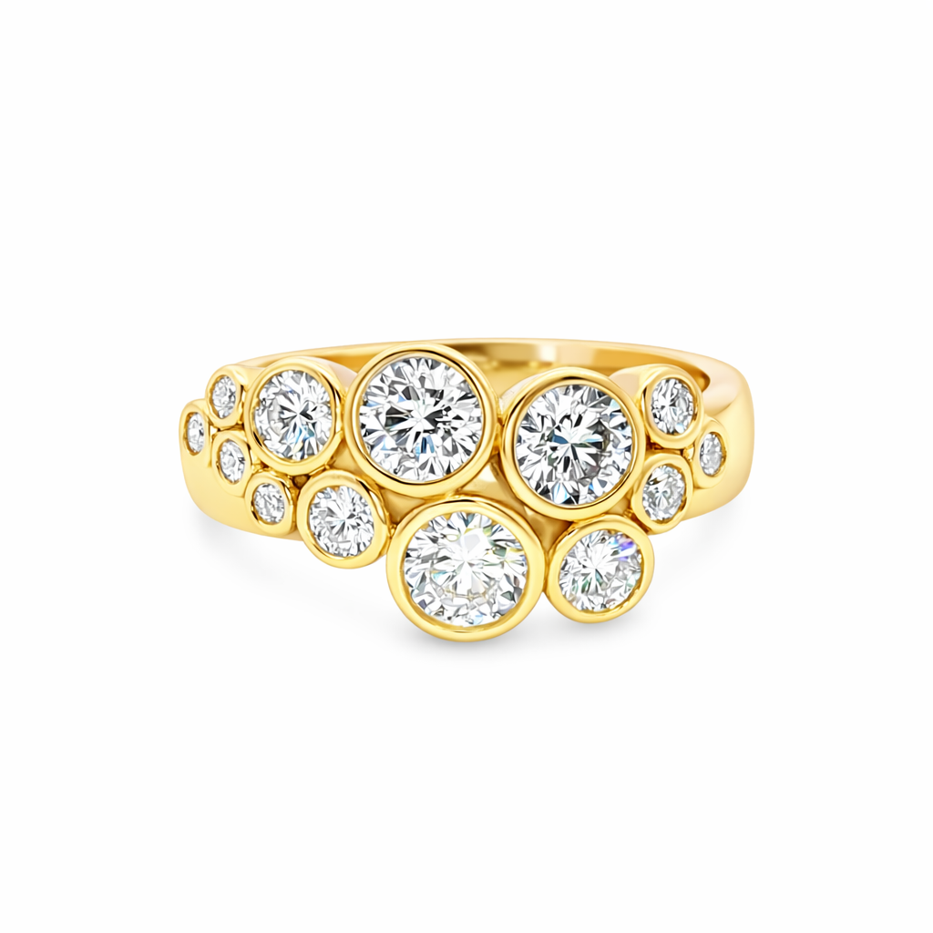 1.20ct Lab-Grown Diamond Cluster Statement Ring in 9ct Yellow Gold