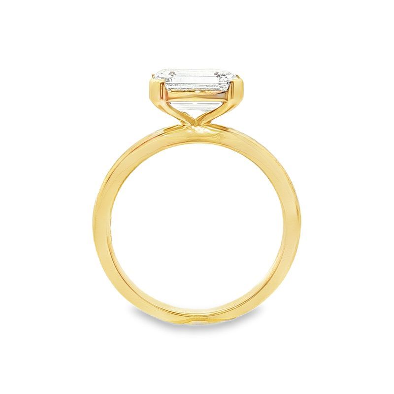 9ct Yellow Gold 2.0ct Emerald Cut East-West Set Engagement Ring
