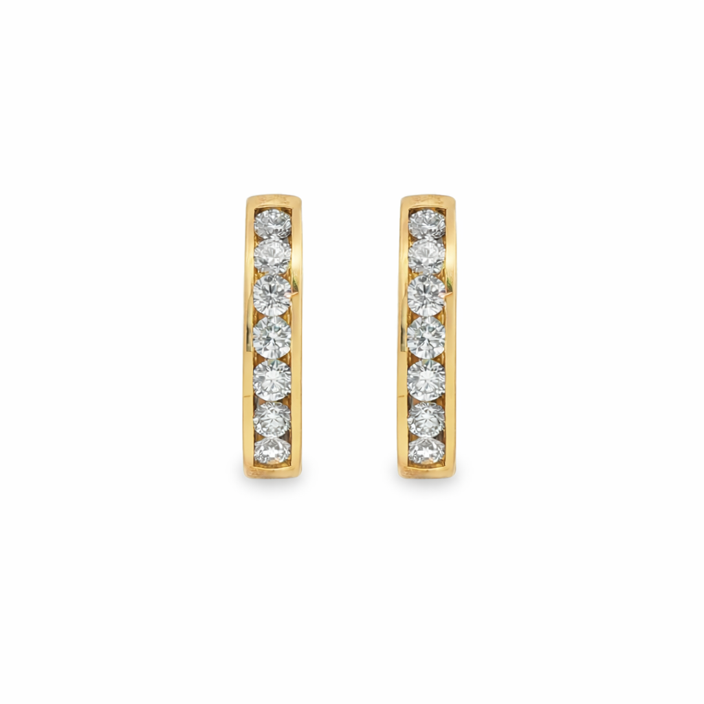 1.00ct Channel-Set Lab-Grown Diamond Hoop Earrings in 9ct Yellow Gold